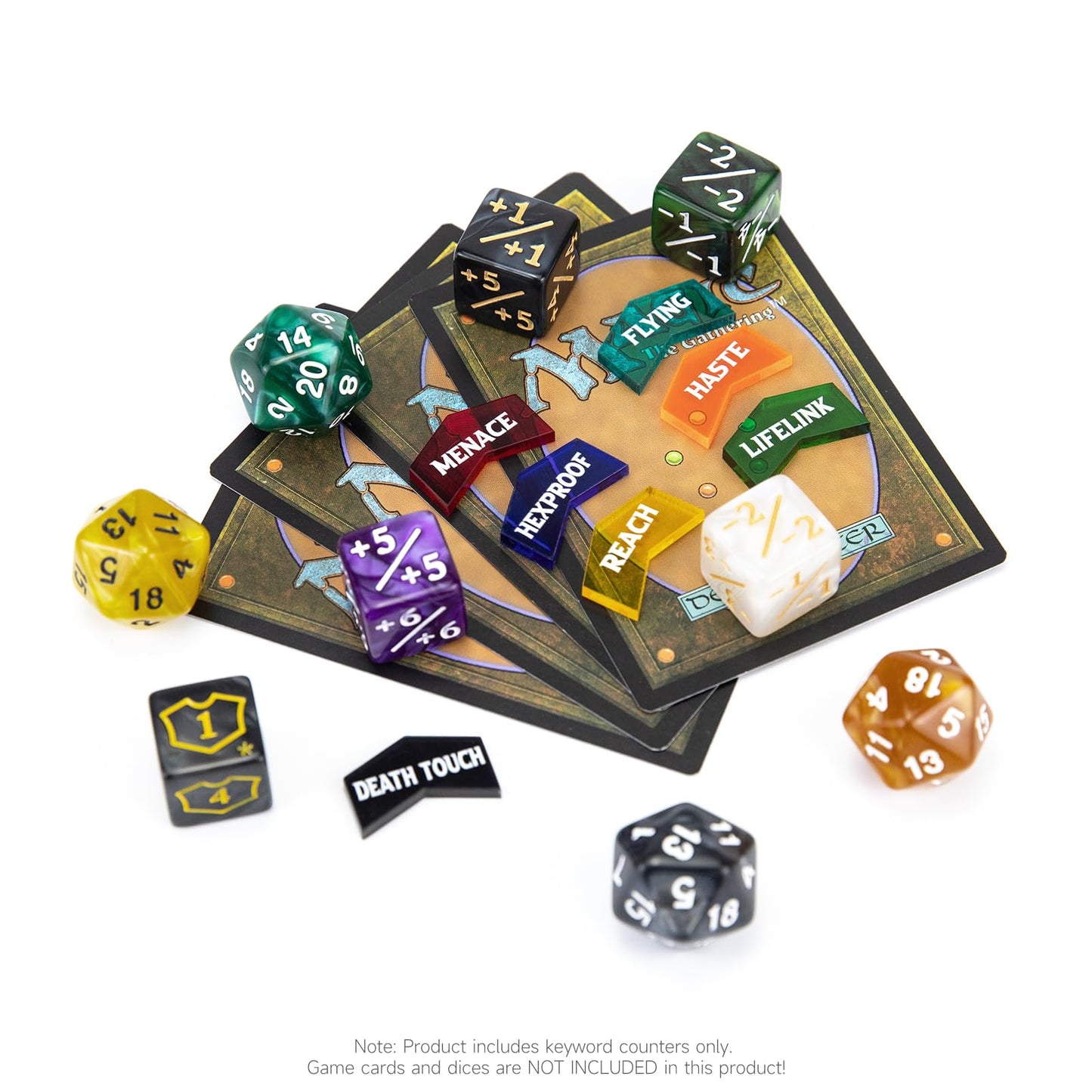 SIXPOINTS 130-Piece MTG Counter Dice Set – Life Counters, Tokens & D20 Dice