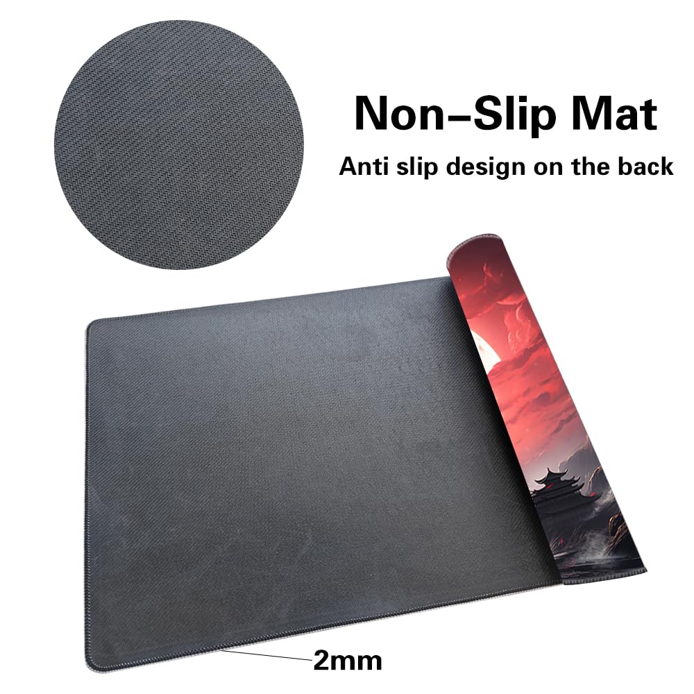SIXTORE Blood Moon Secrets MTG Playmat 24x14in – Non-Slip Surface for MTG/OCG/TCG