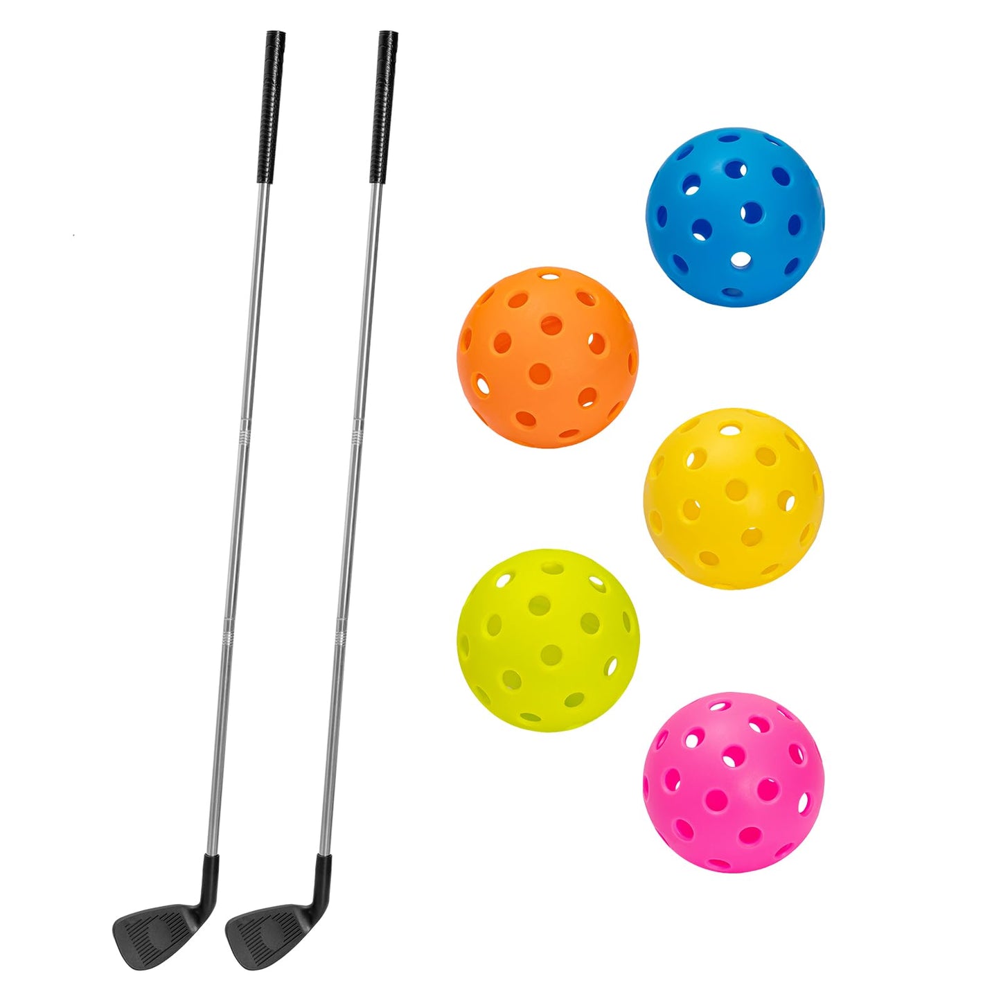 SJEhome Backyard Game Golf: 2 Clubs & 5 Balls for 9/6/3 Hole Play — Indoor & Outdoor Fun