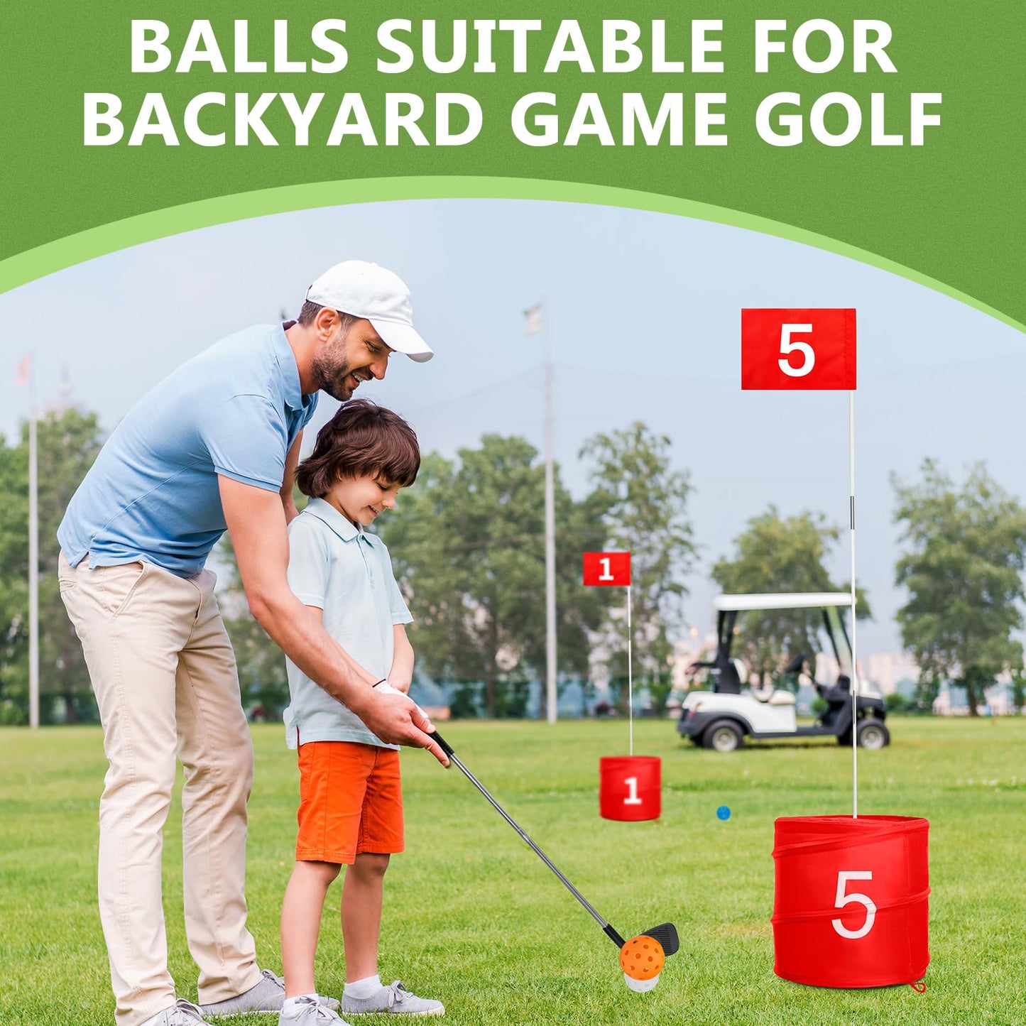 SJEhome Backyard Game Golf: 2 Clubs & 5 Balls for 9/6/3 Hole Play — Indoor & Outdoor Fun