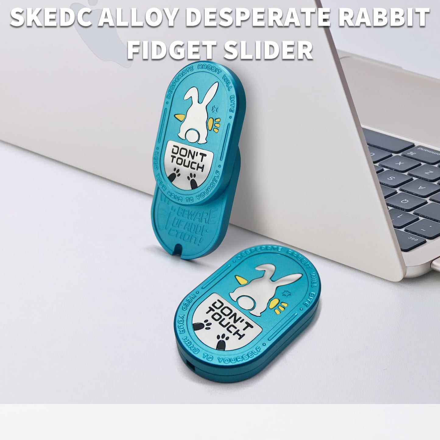 SKEDC Desperate Rabbit Fidget Slider – Aluminum Alloy, Blue, Quiet Click & Smooth Push