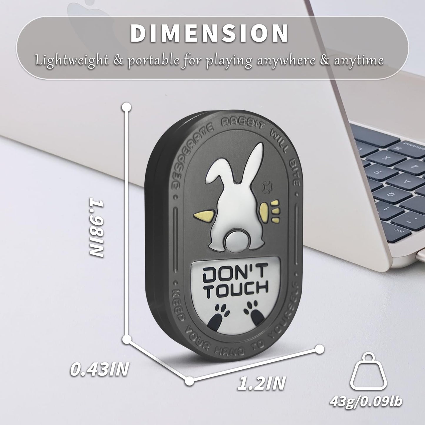SKEDC Desperate Rabbit Fidget Slider – Aluminum Alloy EDC Toy with Mechanical Clicks (Gray)