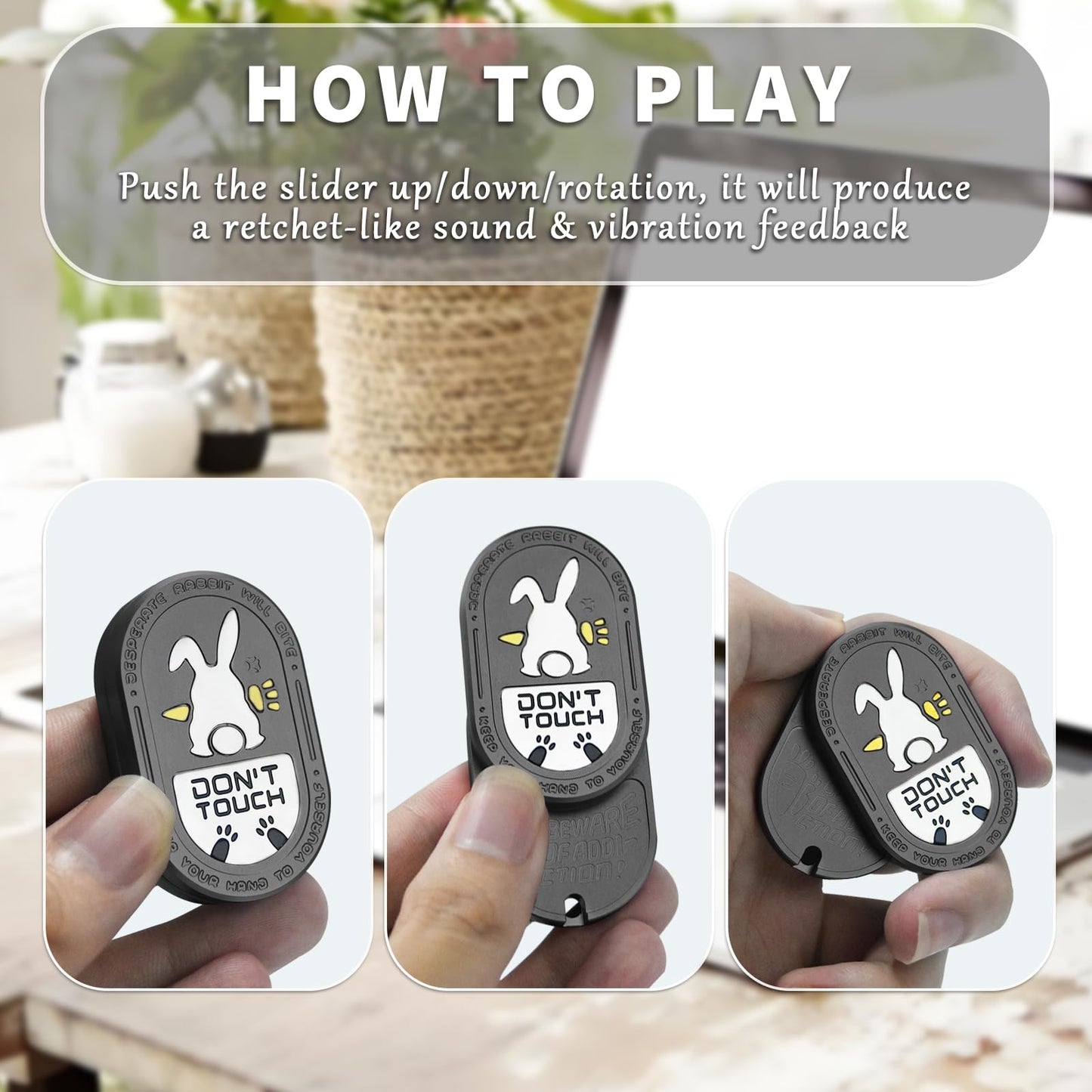 SKEDC Desperate Rabbit Fidget Slider – Aluminum Alloy EDC Toy with Mechanical Clicks (Gray)