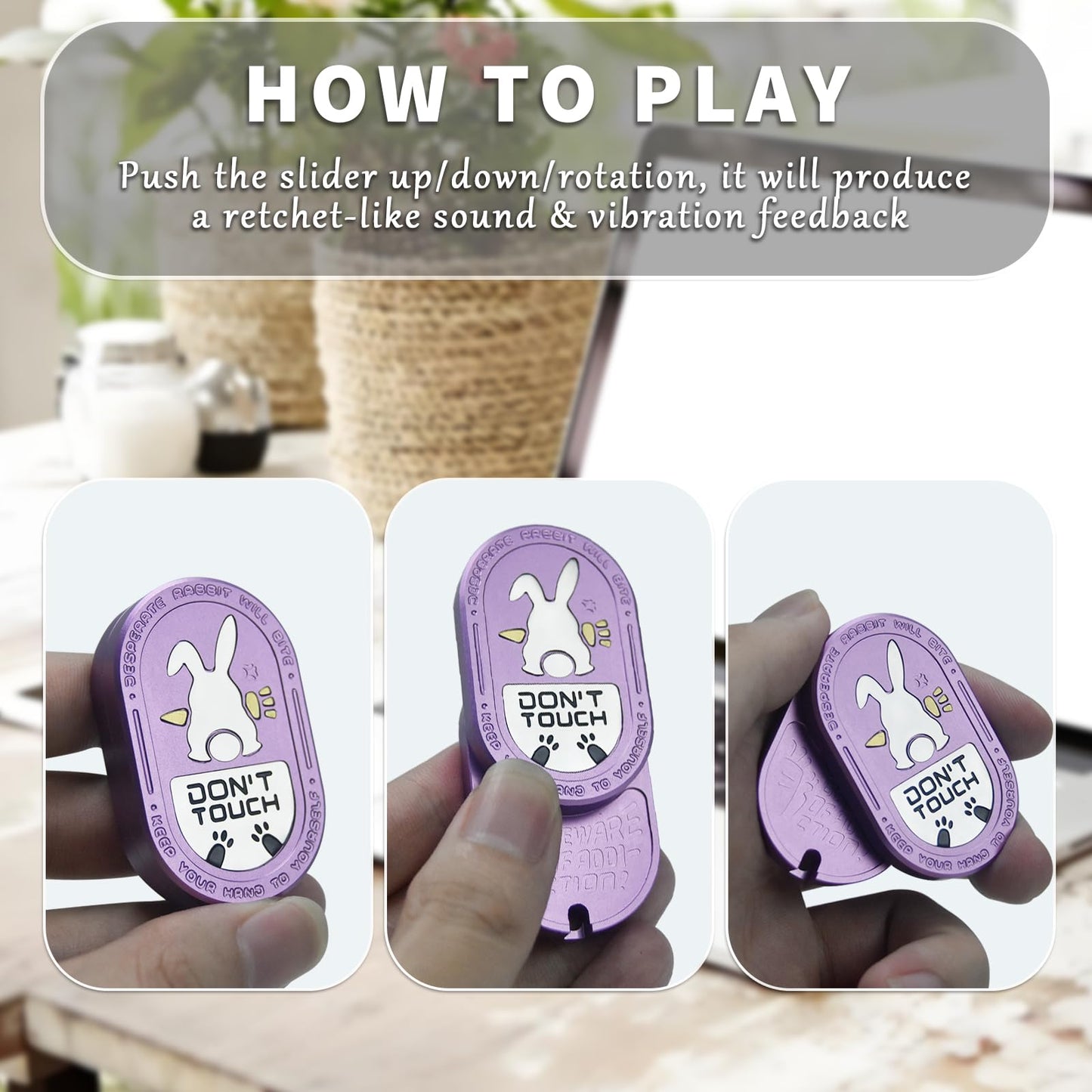 SKEDC Desperate Rabbit Fidget Slider – Aluminum Alloy EDC Toy for Adults (Purple)