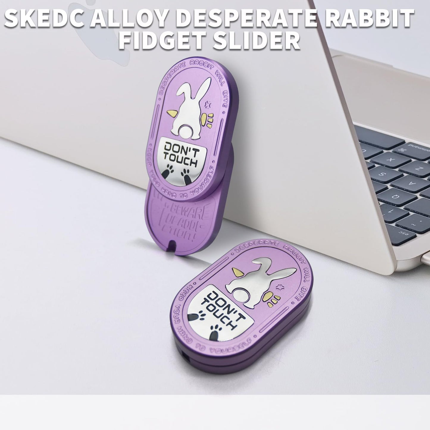 SKEDC Desperate Rabbit Fidget Slider – Aluminum Alloy EDC Toy for Adults (Purple)