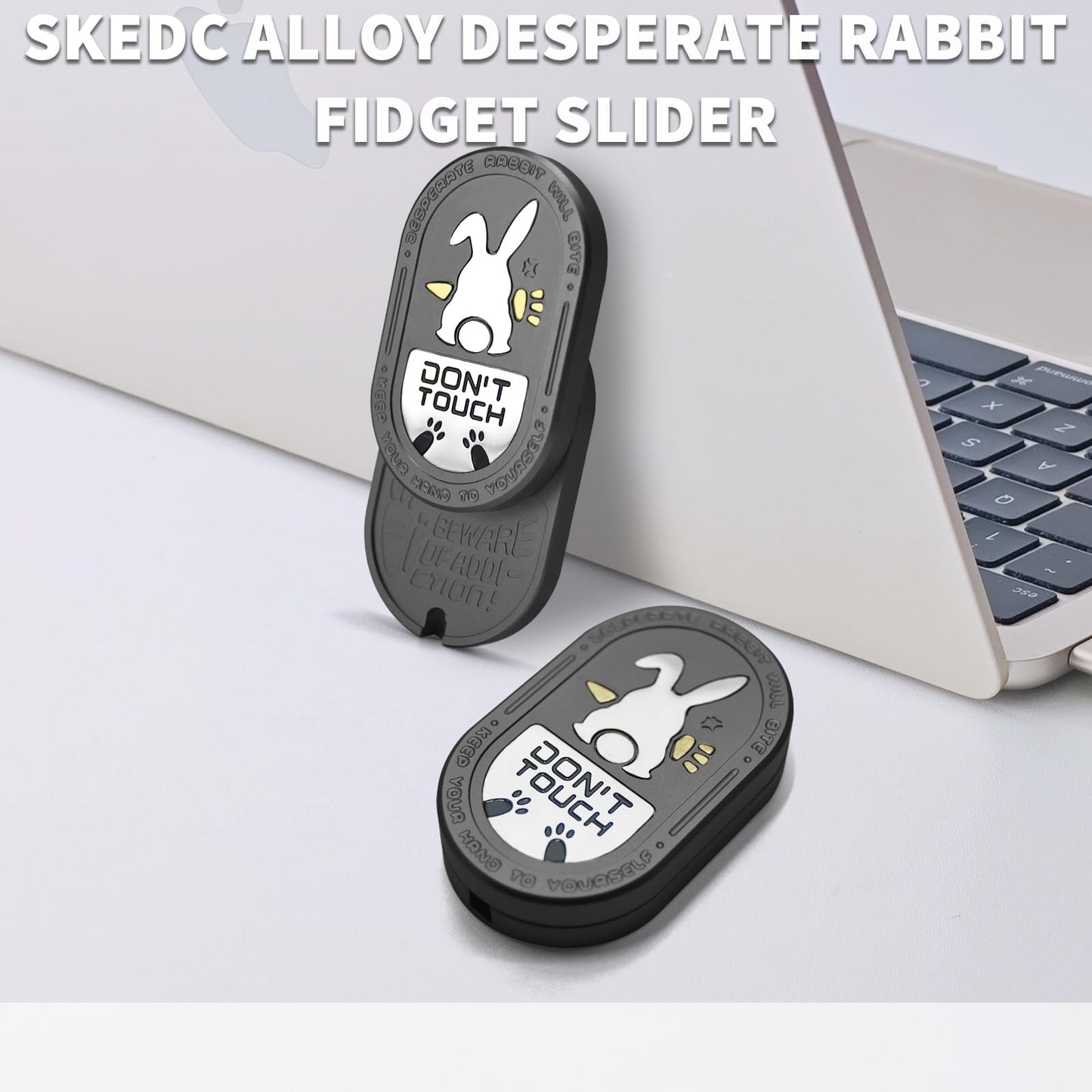 SKEDC Desperate Rabbit Fidget Slider – Aluminum Alloy EDC Toy with Mechanical Clicks (Gray)