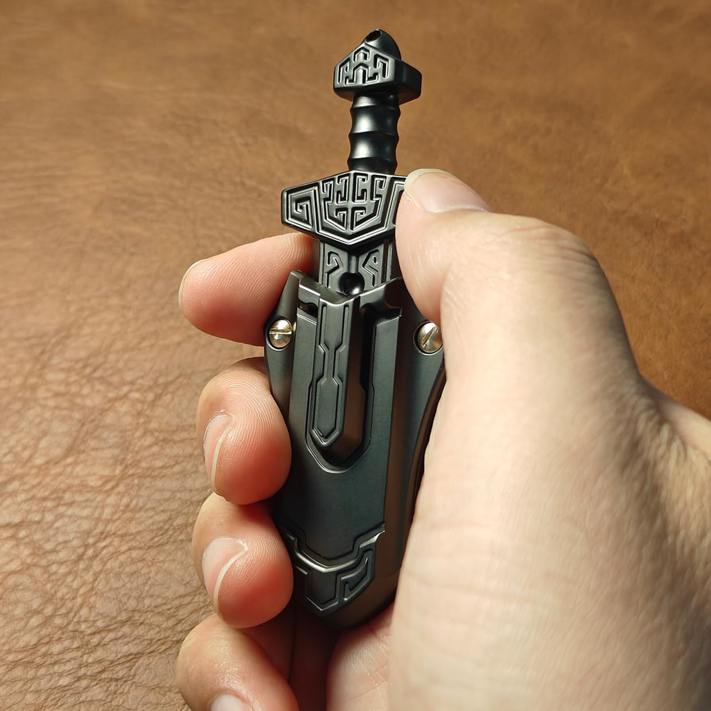SKEDC Sword Fidget Slider – EDC Desk Toy for Focus, Anxiety Relief & Quiet Office Use (Black)
