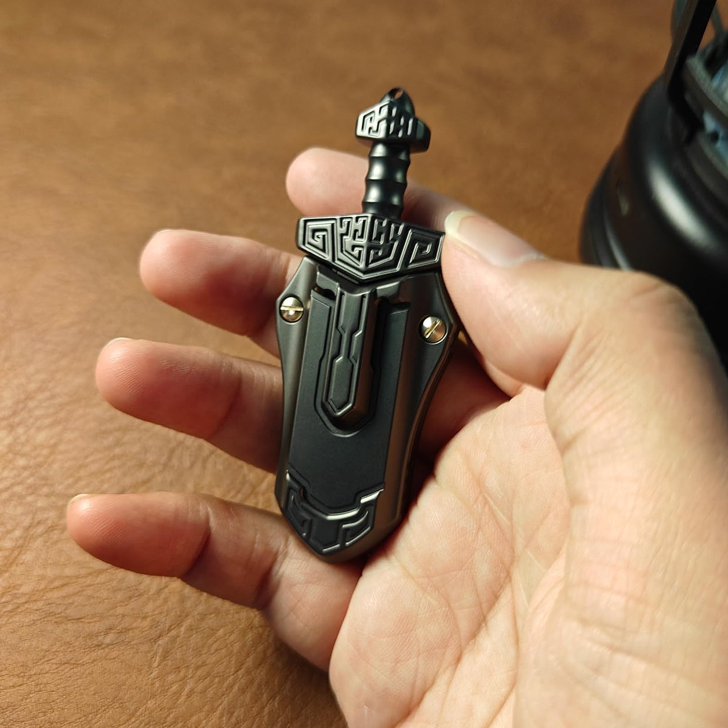 SKEDC Sword Fidget Slider – EDC Desk Toy for Focus, Anxiety Relief & Quiet Office Use (Black)