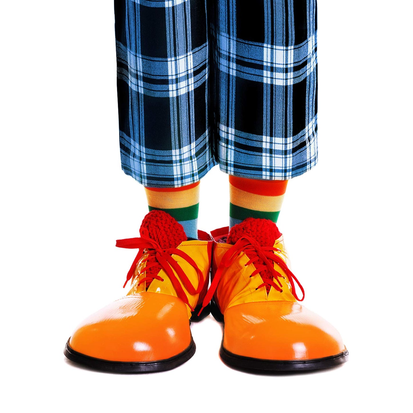 Skeleteen Colorful Rainbow Striped Over-the-Knee Socks | Clown Costume Stockings for All Ages