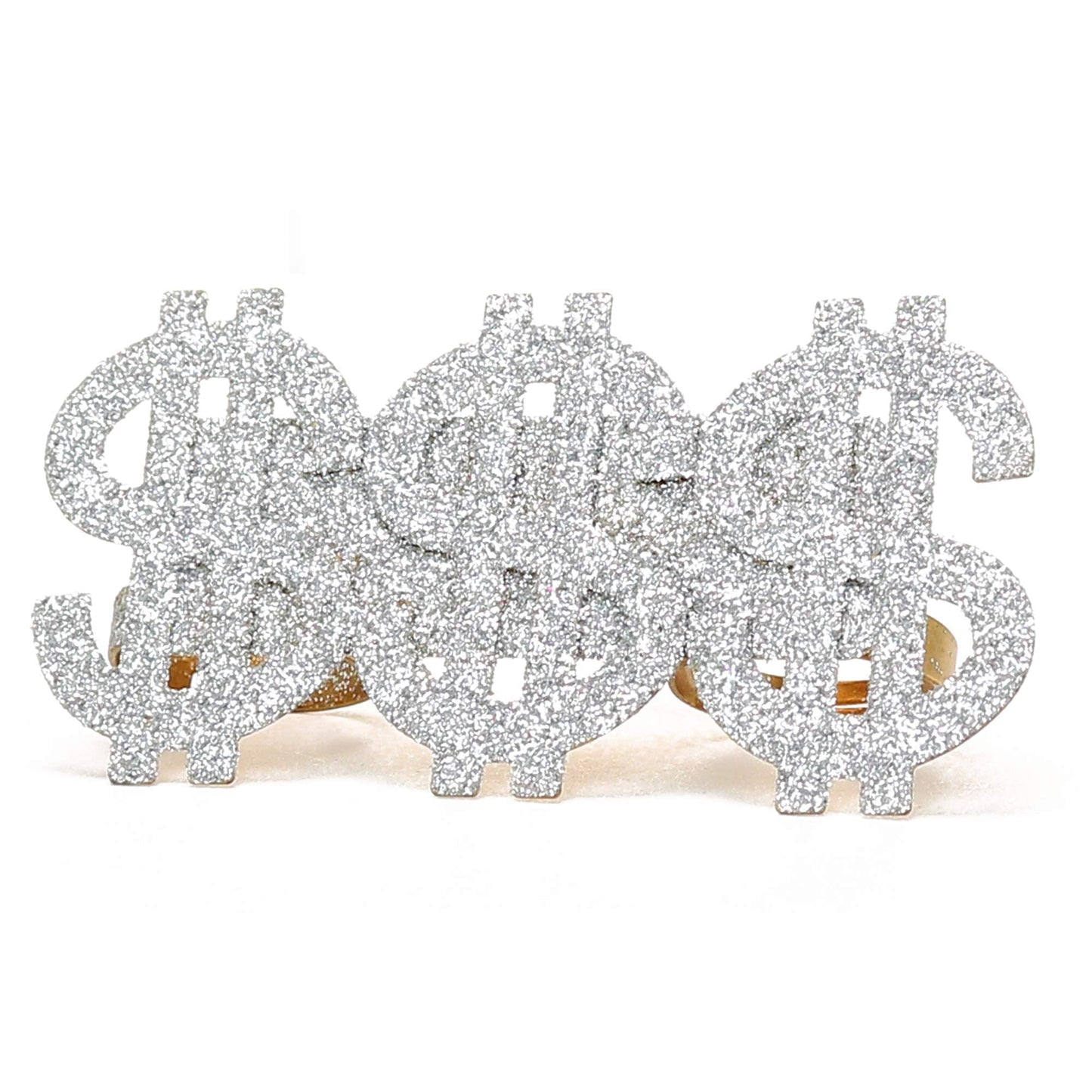 Skeleteen Dollar Sign Costume Ring – 3-Finger Gangster Ring (Adjustable)