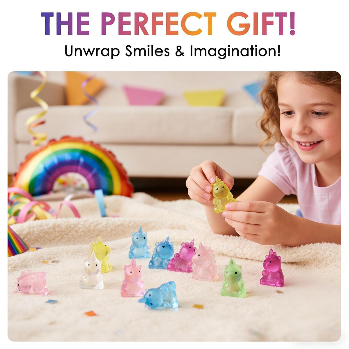 Sketsia Mini Unicorn Squishy Toys – 24 Pack Party Favors & Classroom Prizes