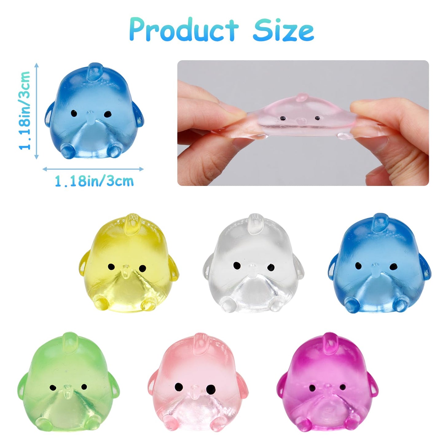 Sketsia Mini Chick Sensory Fidget Toys – 24 Pack Squeeze Squishies for Kids & Adults