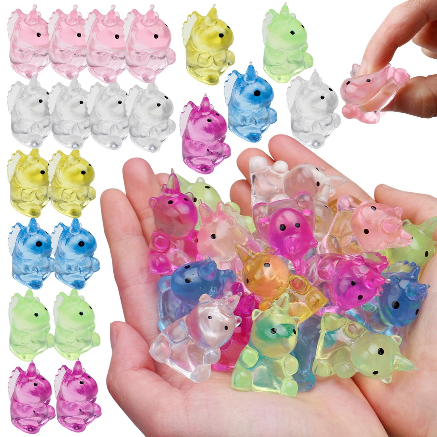 Sketsia Mini Unicorn Squishy Toys – 24 Pack Party Favors & Classroom Prizes