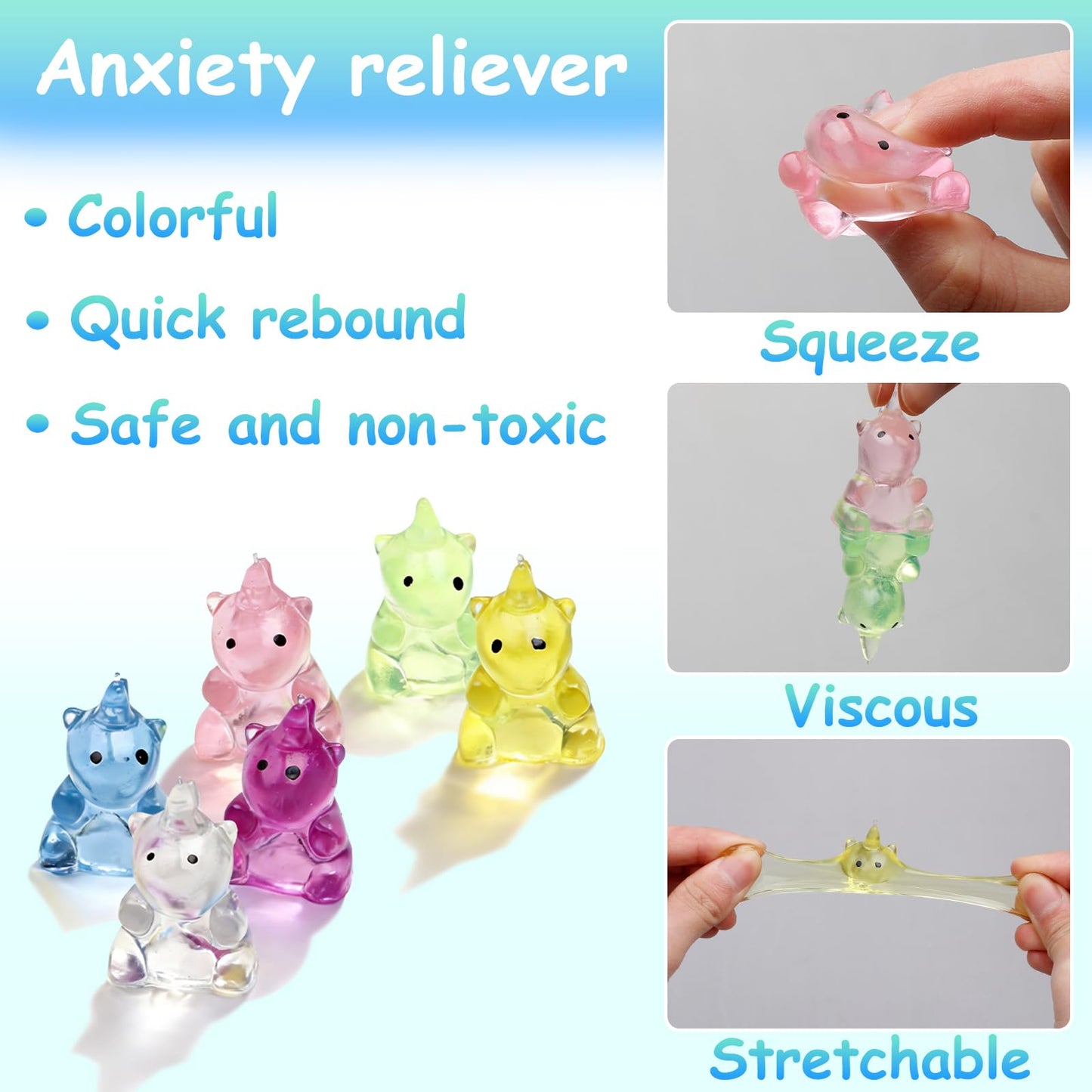 Sketsia Mini Unicorn Squishy Toys – 24 Pack Party Favors & Classroom Prizes