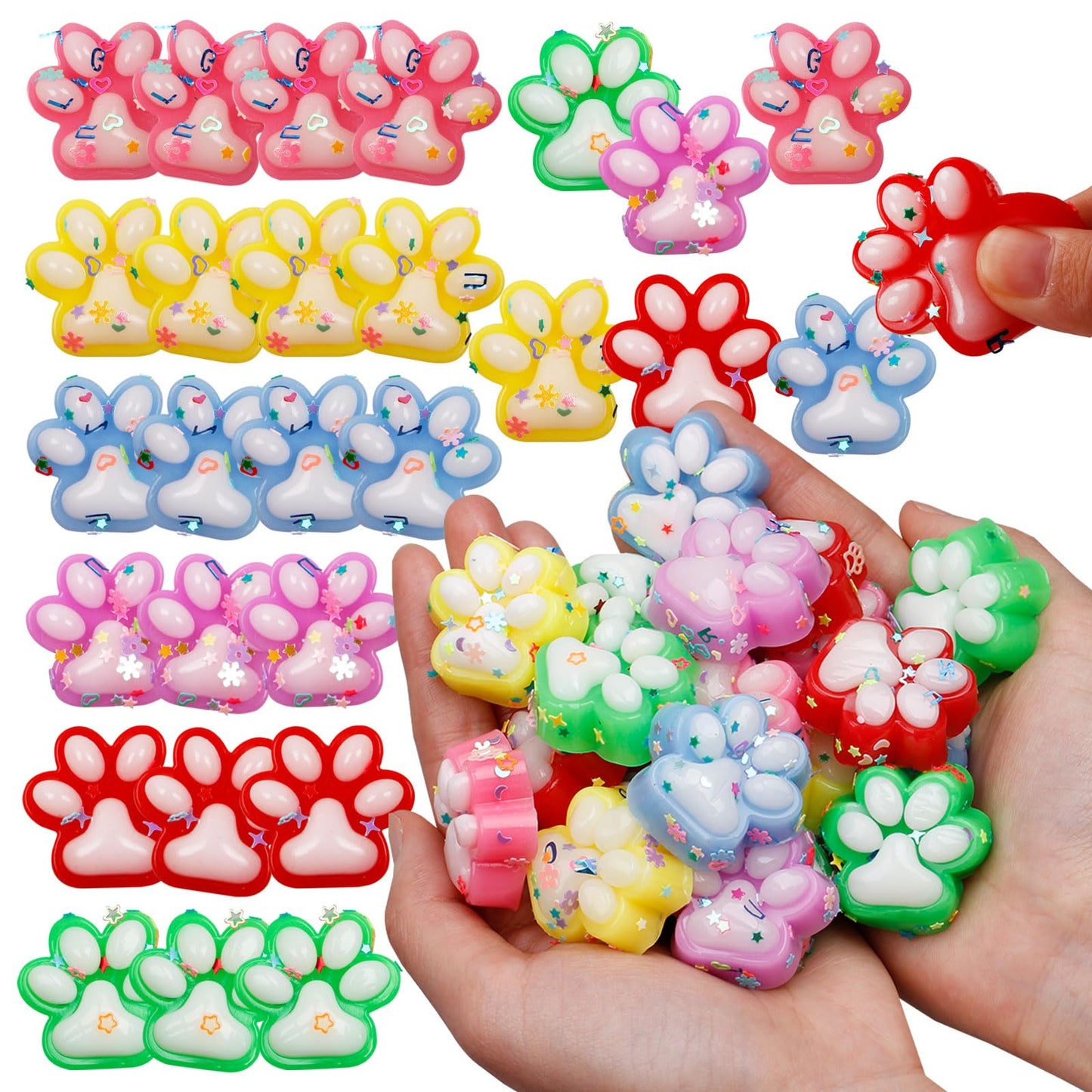 Sketsia Stress Relief Cat Paw Toys - 24Pack Mini Squeeze Fidget Toys