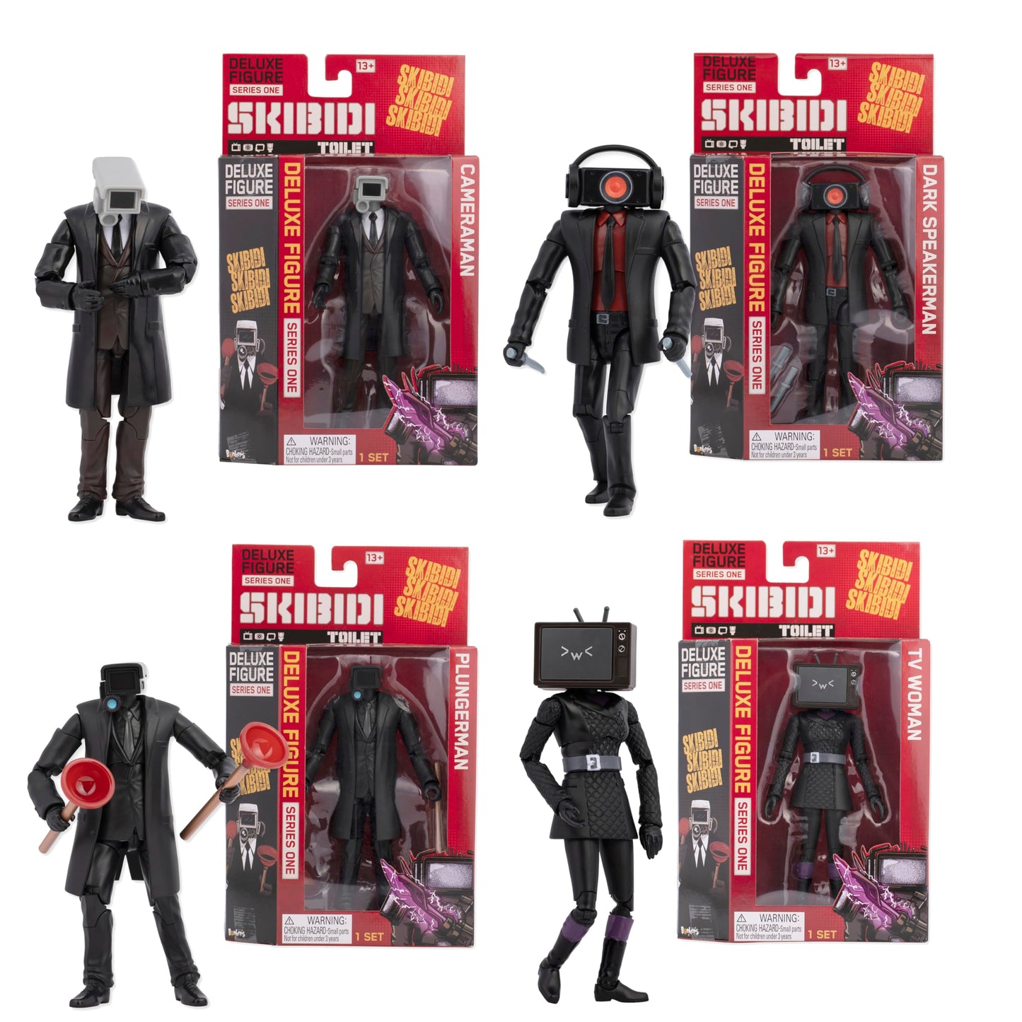 SKIBIDI Toilet Deluxe 6-Inch Figure Collector Pack of 4 – Officially Licensed Merch