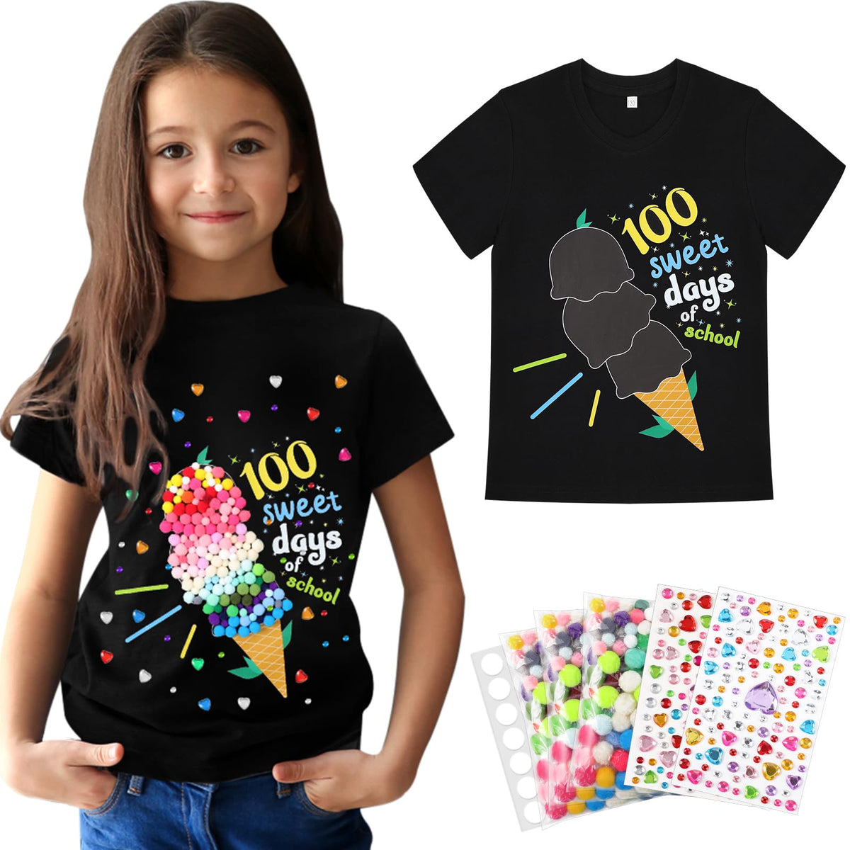 Skicuff 100 Days of School DIY Shirt Kit for Kids | 100th Day Craft