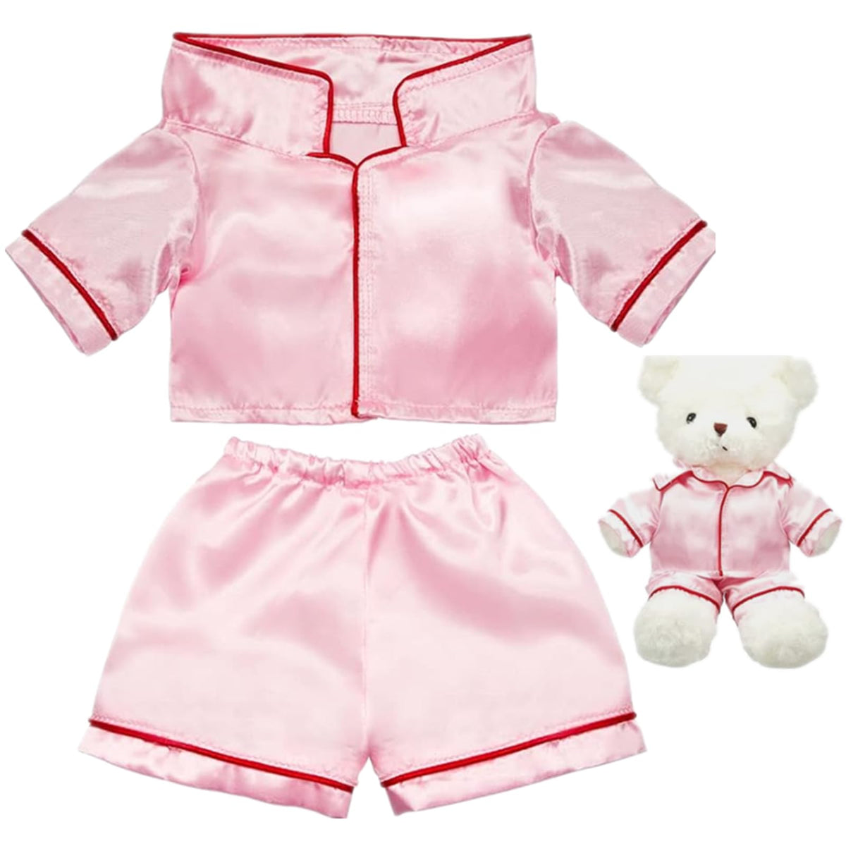 Skicuff 2-Piece Bear Clothes Outfit for 12-16 Inch Plush Bears – Pink Pajamas