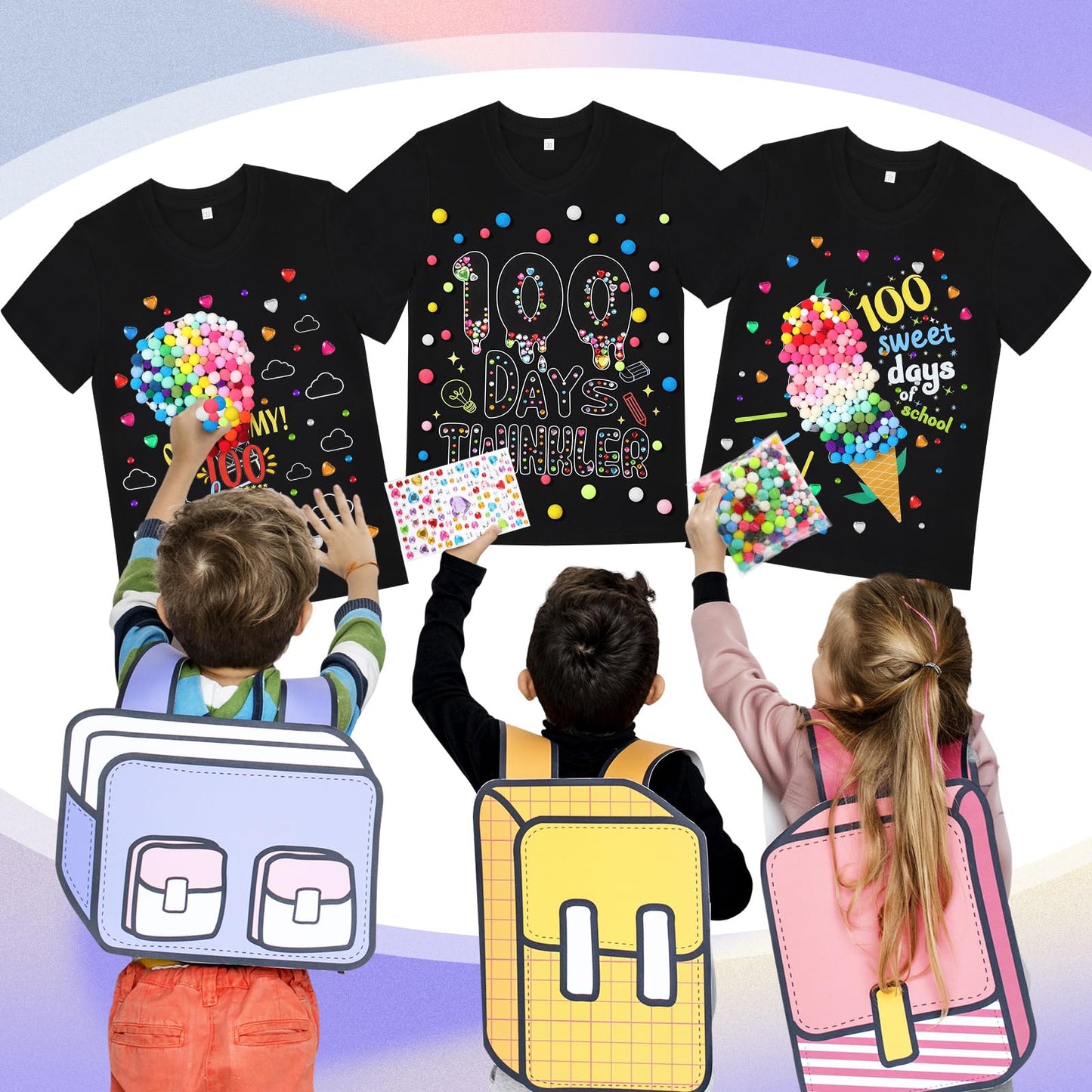 Skicuff 100 Days of School DIY Shirt Kit for Kids | 100th Day Craft