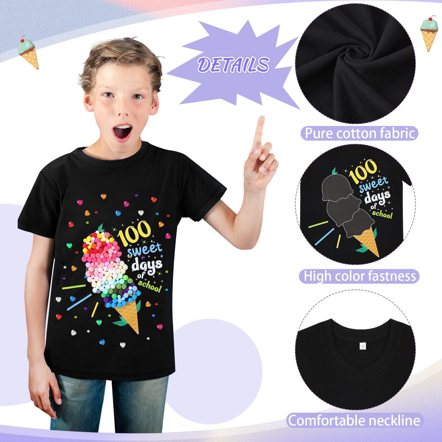 Skicuff 100 Days of School DIY Shirt Kit for Kids | 100th Day Craft