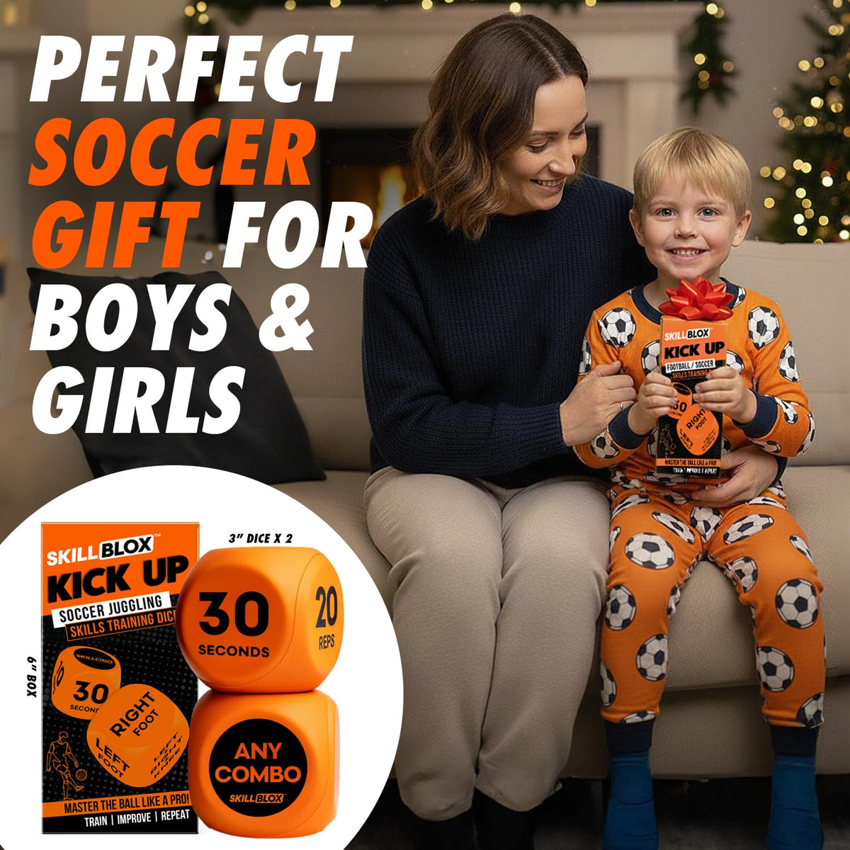 SKILL BLOX Soccer Kick Up Training Dice (2 pcs) – Portable Skill Challenges for Juggling