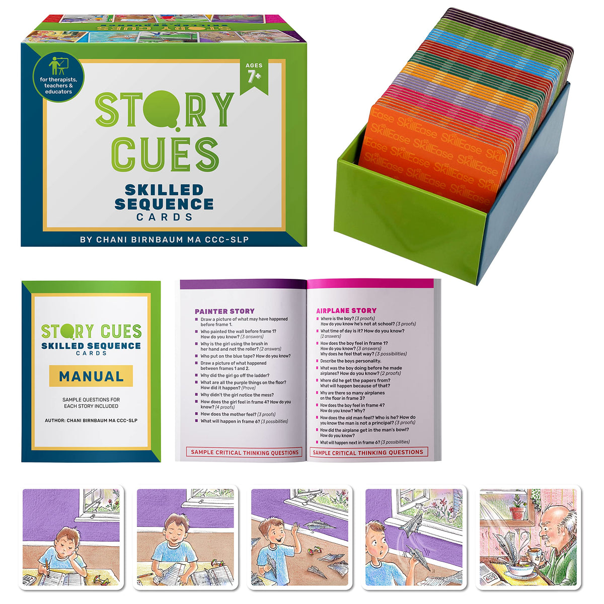 SkillEase Story Cues Cards — Sequencing & Social Skills for Speech Therapy