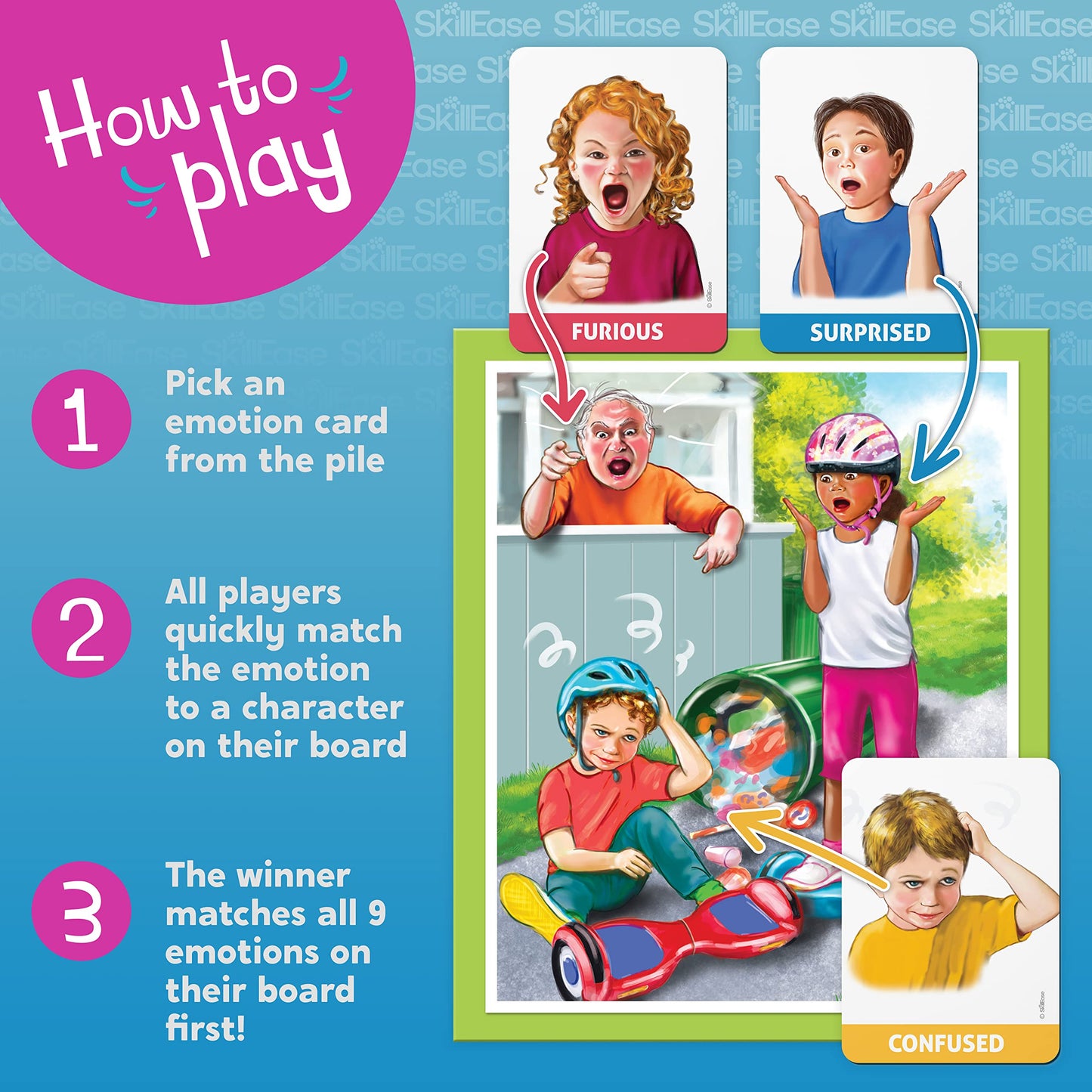 SkillEase Happy or Not: Emotions Bingo for Social Skills, SEL & Therapy Games for Kids