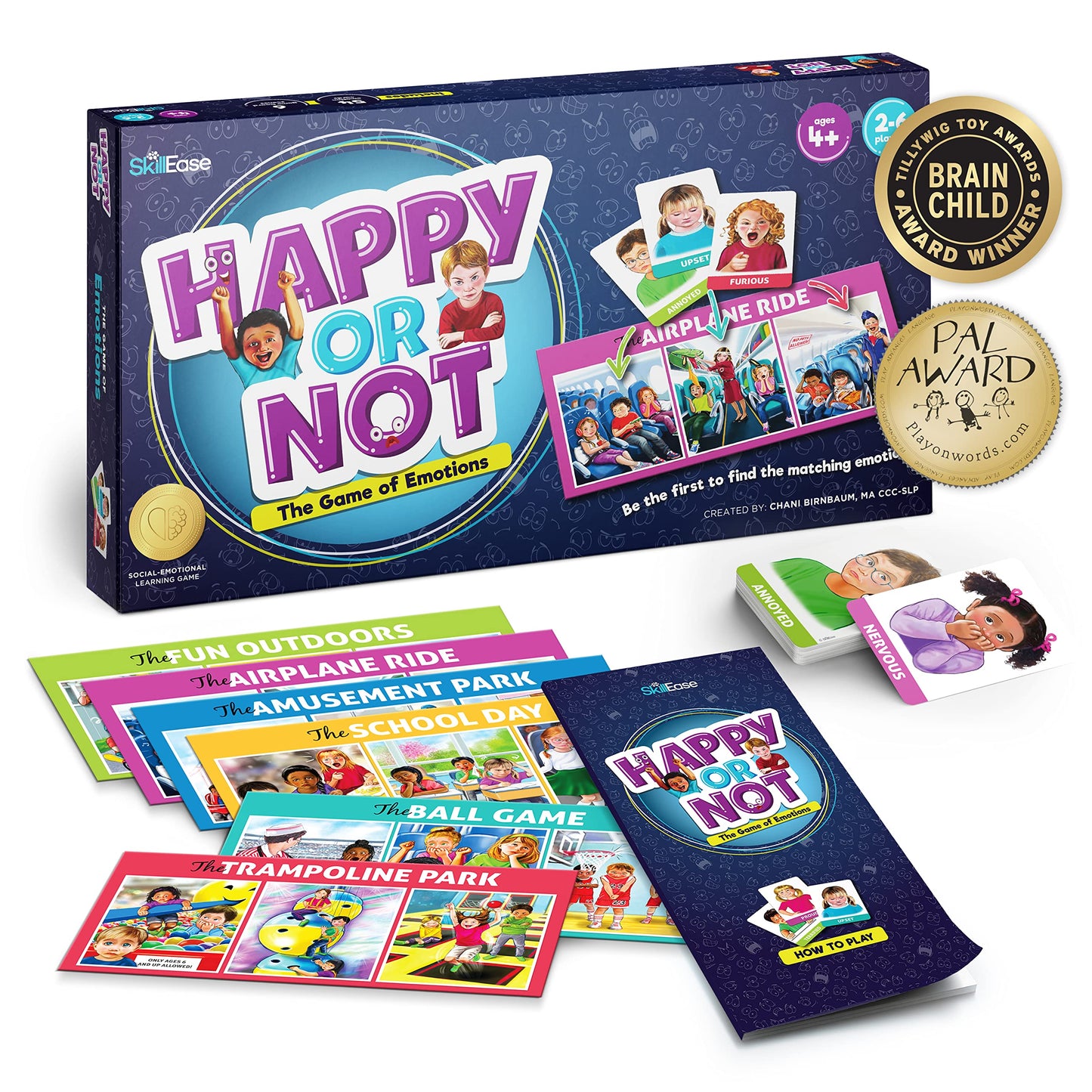 SkillEase Happy or Not: Emotions Bingo for Social Skills, SEL & Therapy Games for Kids