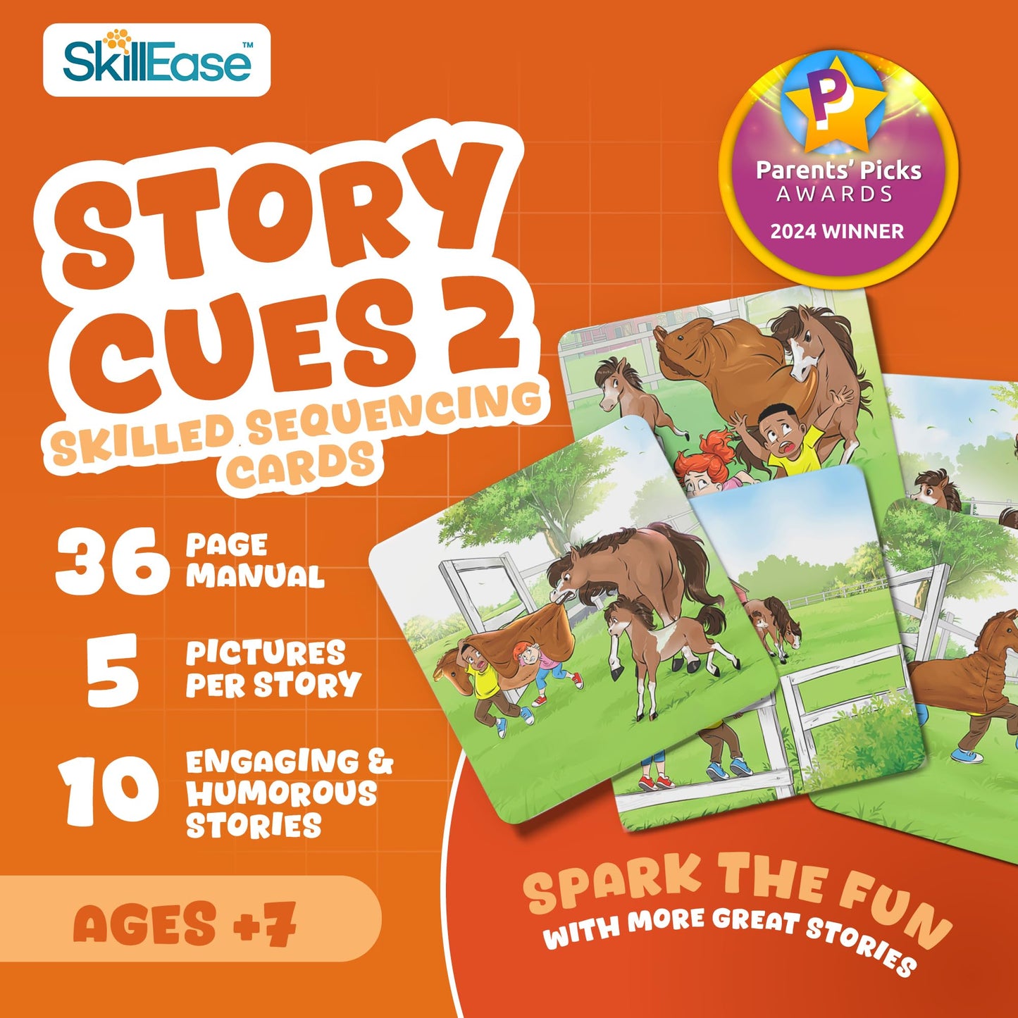SkillEase Story Cues 2: Skilled Sequencing Cards for Speech Therapy & Social Skills
