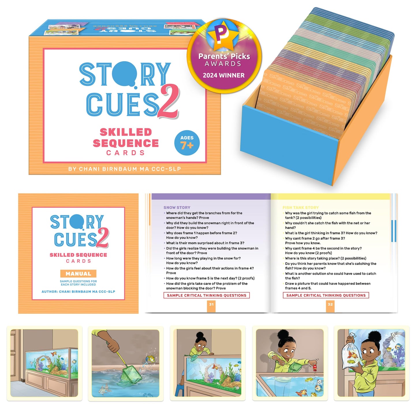 SkillEase Story Cues 2: Skilled Sequencing Cards for Speech Therapy & Social Skills