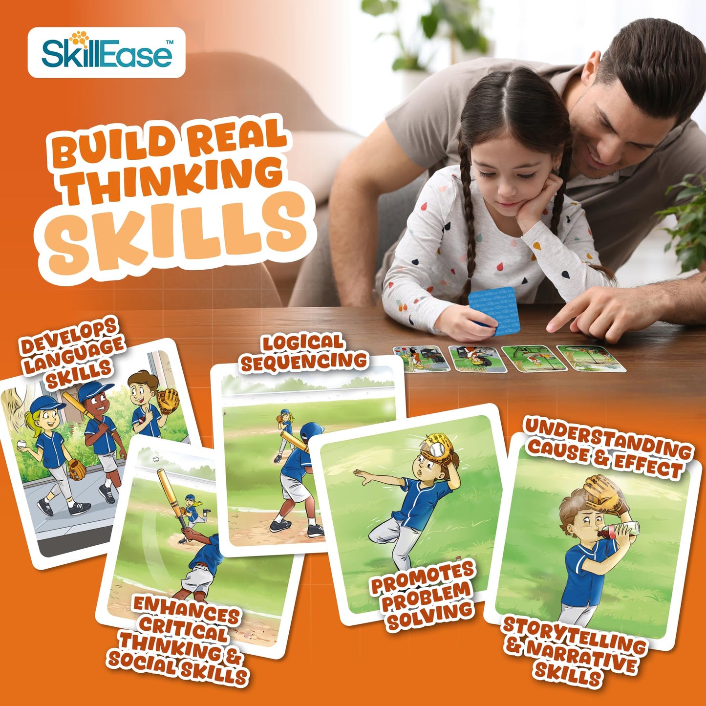 SkillEase Story Cues 2: Skilled Sequencing Cards for Speech Therapy & Social Skills