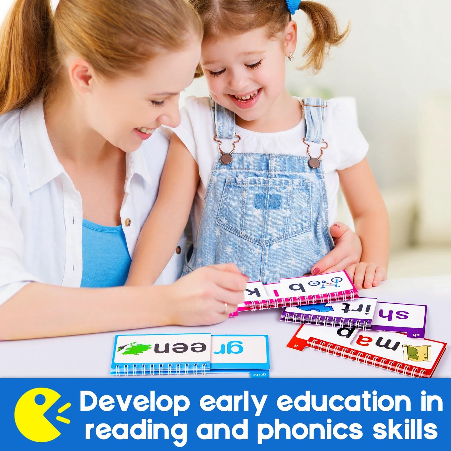 SkilLify Word Family Build Book – 40 Read & Rhyme Flip Books for Phonics & Sight Words