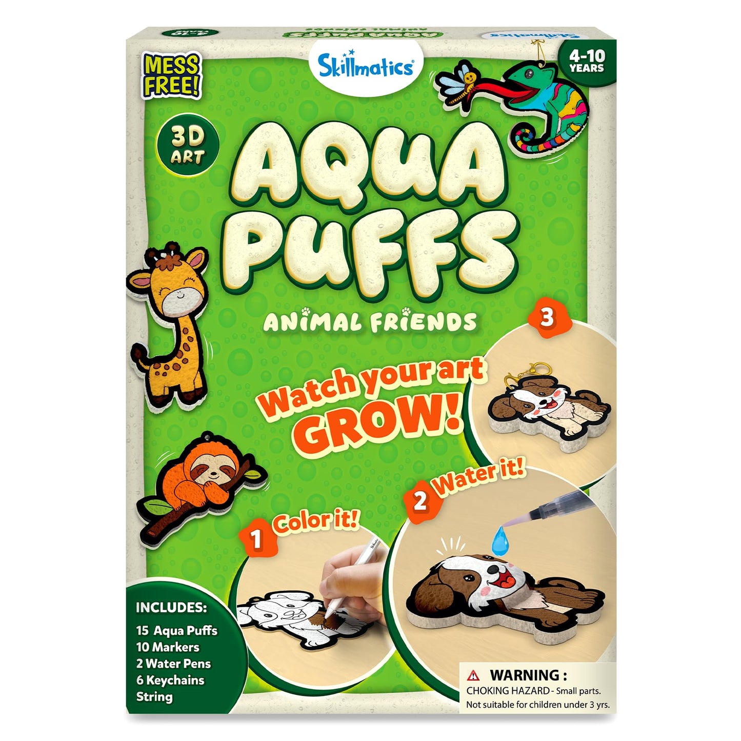 Skillmatics Aqua Puffs 3D Art Kit — Mess-Free Puff Craft for Kids 4–10