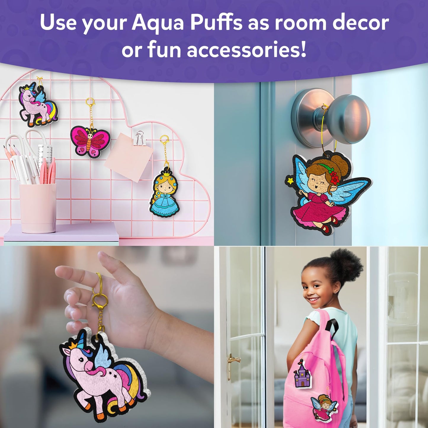 Skillmatics Aqua Puffs: 3D Puff Art Kit for Kids — Unicorns & Princesses, Mess-Free, Water-Activated Craft