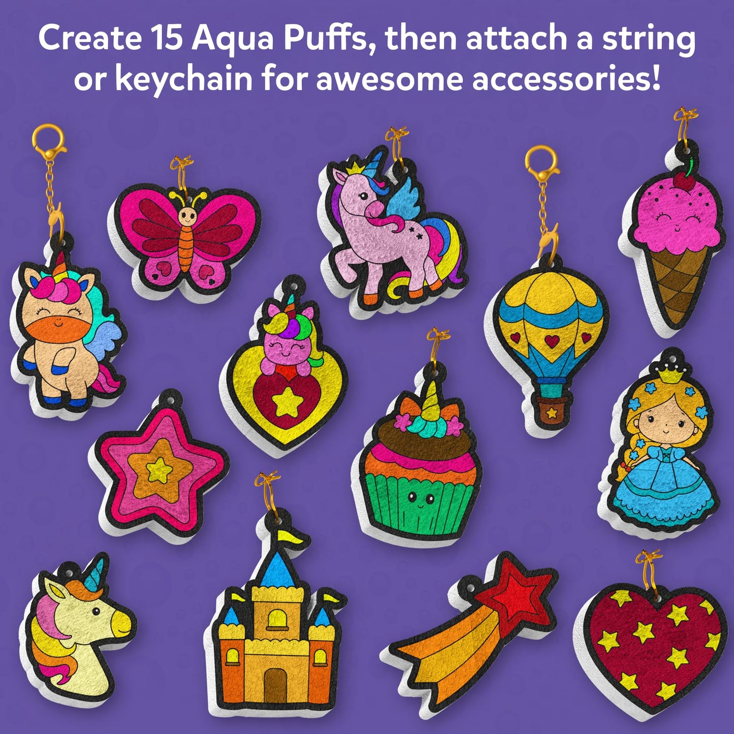 Skillmatics Aqua Puffs: 3D Puff Art Kit for Kids — Unicorns & Princesses, Mess-Free, Water-Activated Craft