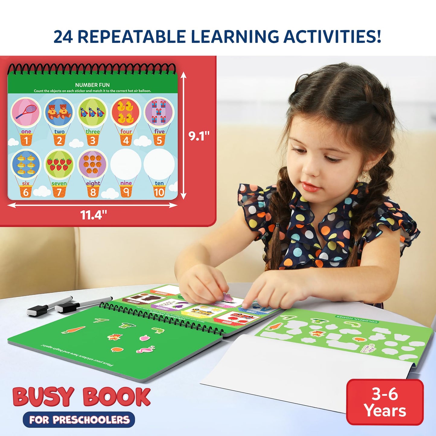 Skillmatics Busy Book for Preschoolers – Mess-Free Learning with 150+ Reusable Stickers (Ages 3–6)