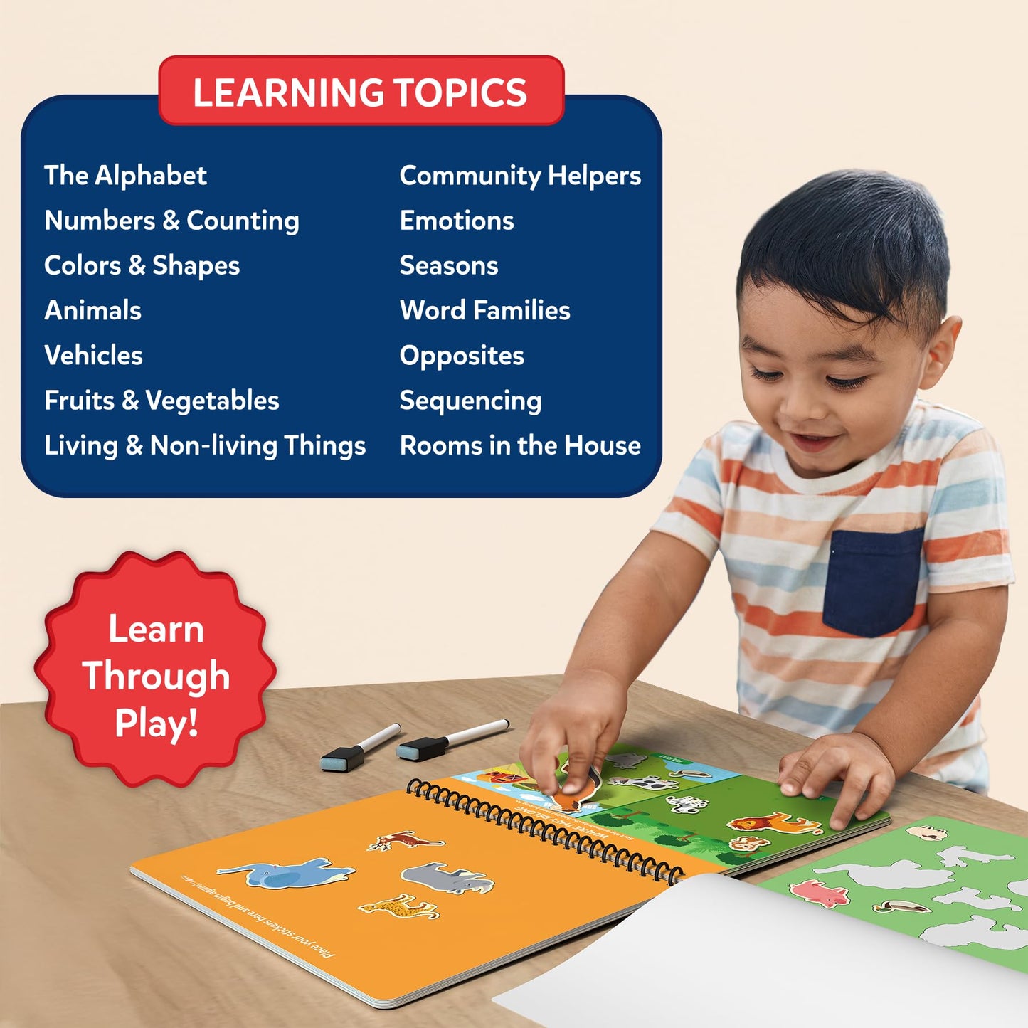 Skillmatics Busy Book for Preschoolers – Mess-Free Learning with 150+ Reusable Stickers (Ages 3–6)