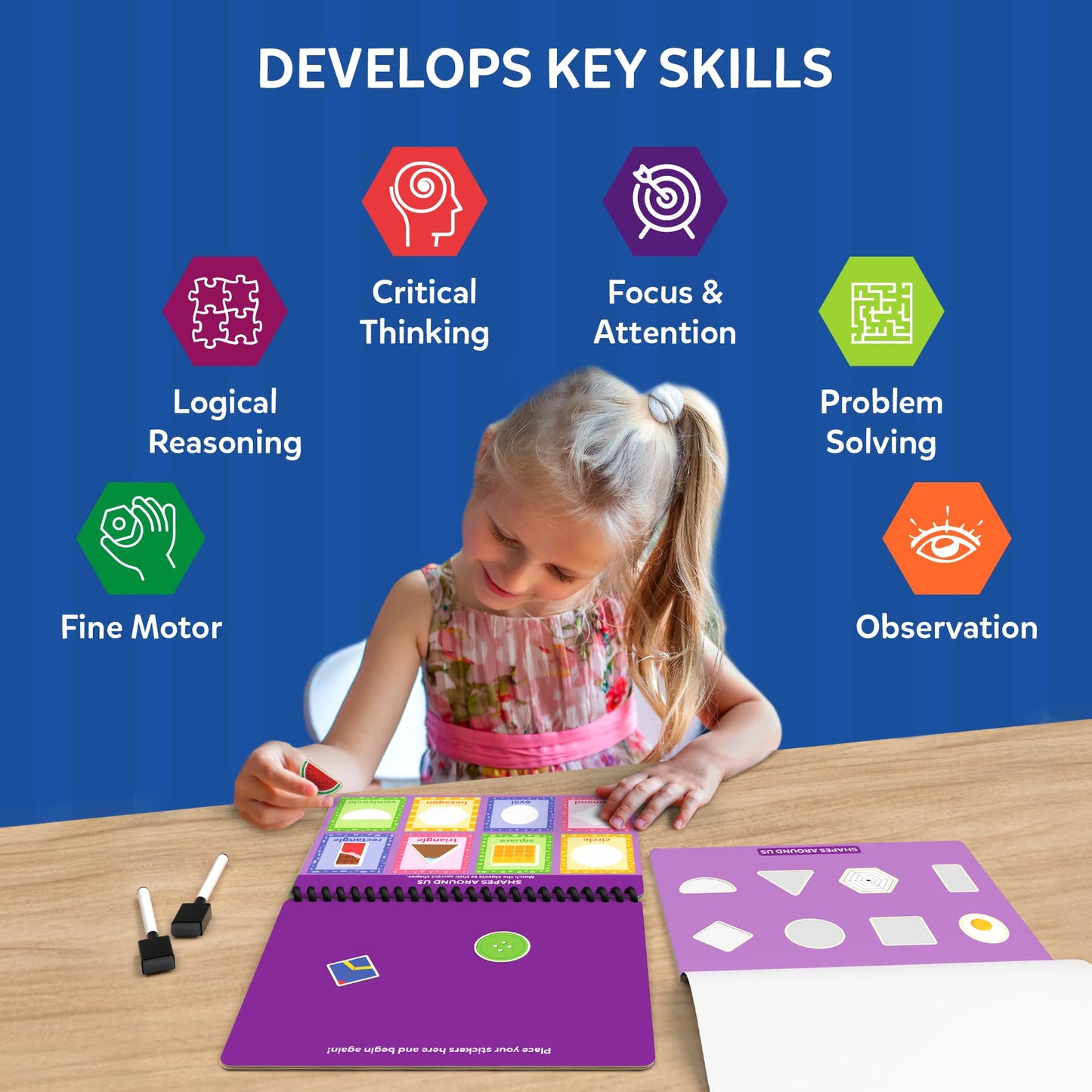 Skillmatics Busy Book for Preschoolers – Mess-Free Learning with 150+ Reusable Stickers (Ages 3–6)