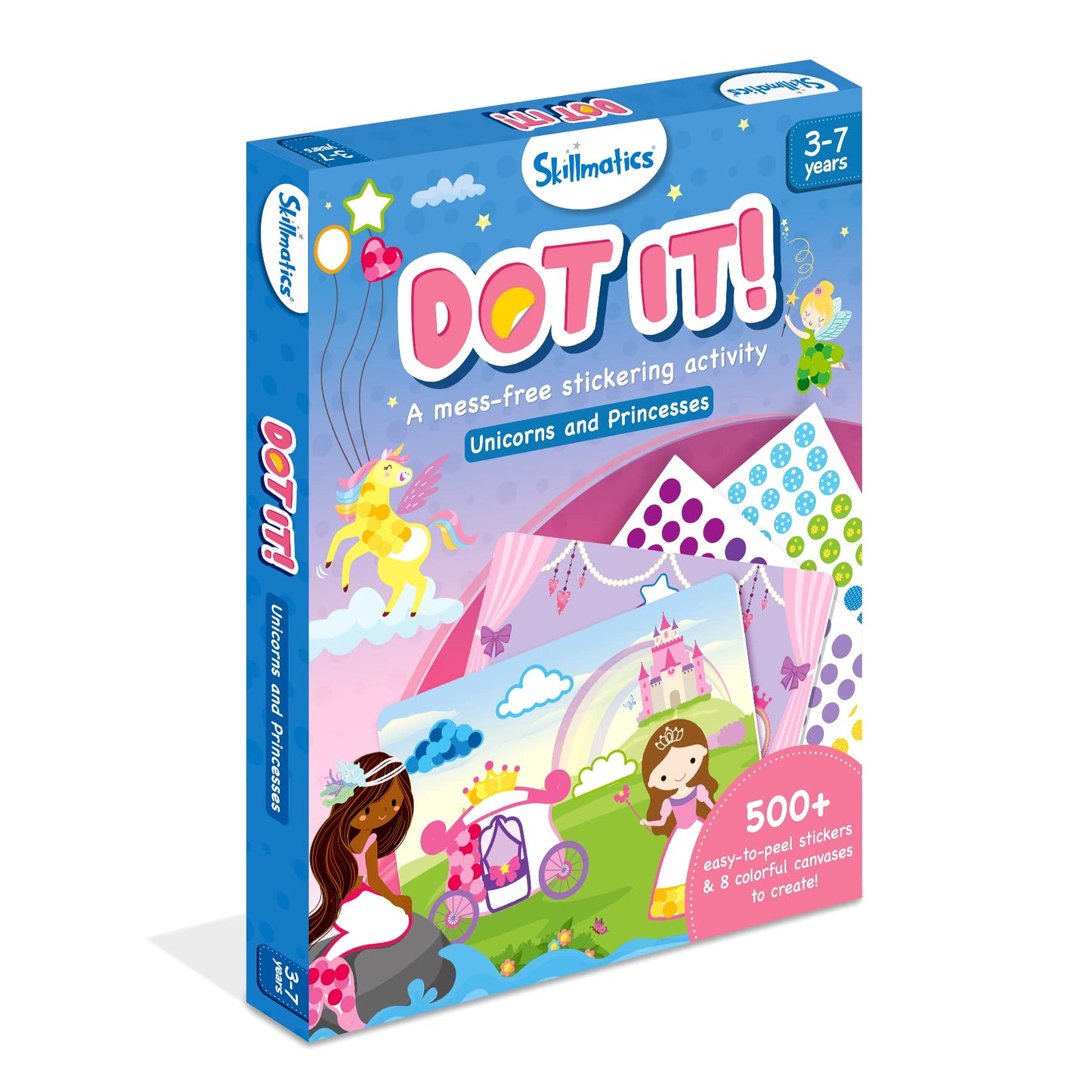 Skillmatics Dot It Sticker Art: Unicorns & Princesses – Mess-Free Craft Kit for Kids 3–7