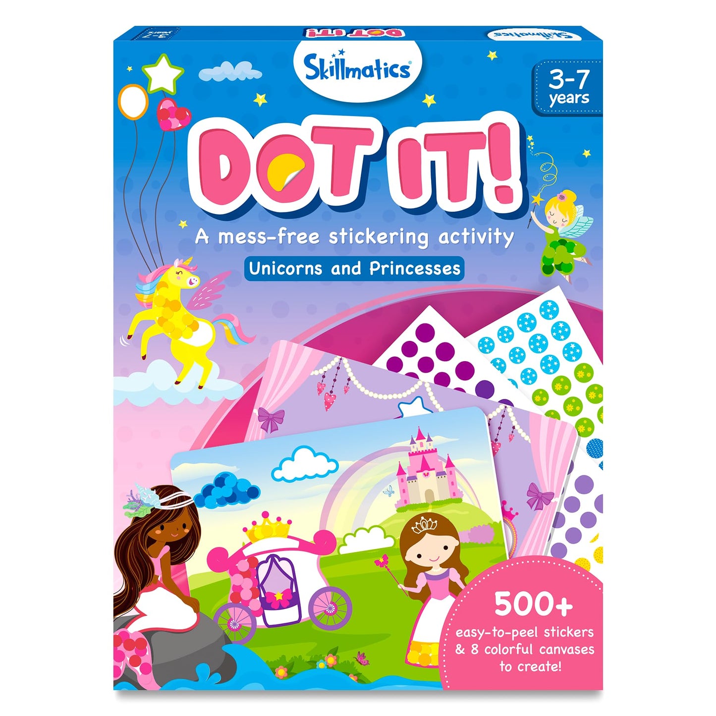 Skillmatics Dot It Sticker Art: Unicorns & Princesses – Mess-Free Craft Kit for Kids 3–7