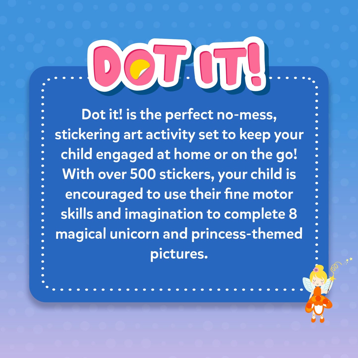 Skillmatics Dot It Sticker Art: Unicorns & Princesses – Mess-Free Craft Kit for Kids 3–7