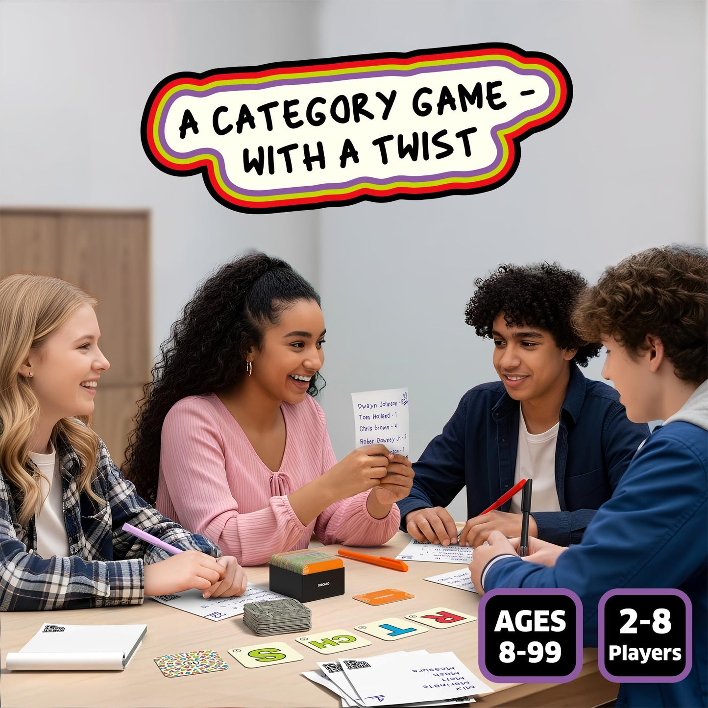 Skillmatics First to 5 — Fast-Paced Category Word Game for 2-8 Players