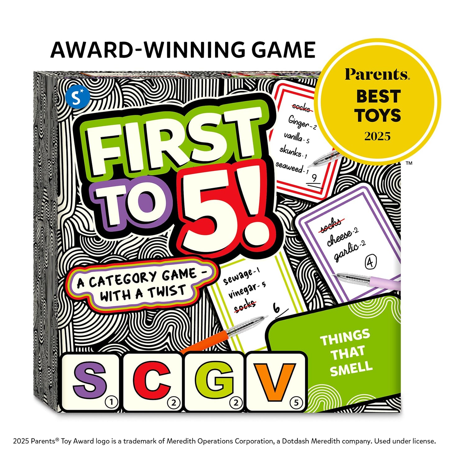 Skillmatics First to 5 — Fast-Paced Category Word Game for 2-8 Players