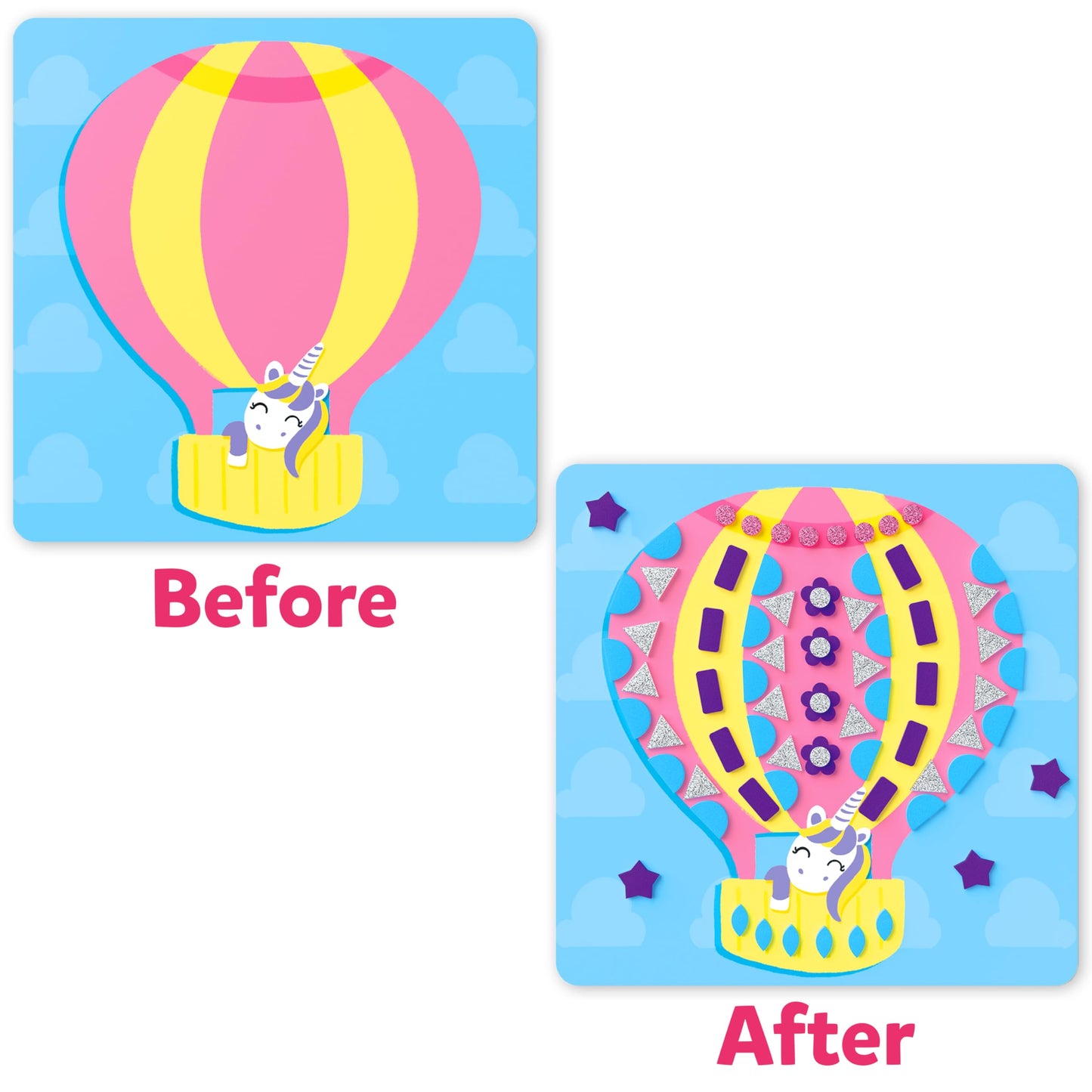 Skillmatics Foam Sticker Art Activity: Unicorns & Princesses, 800+ 3D Foam Stickers, Mess-Free Craft Kit for Kids 3-7