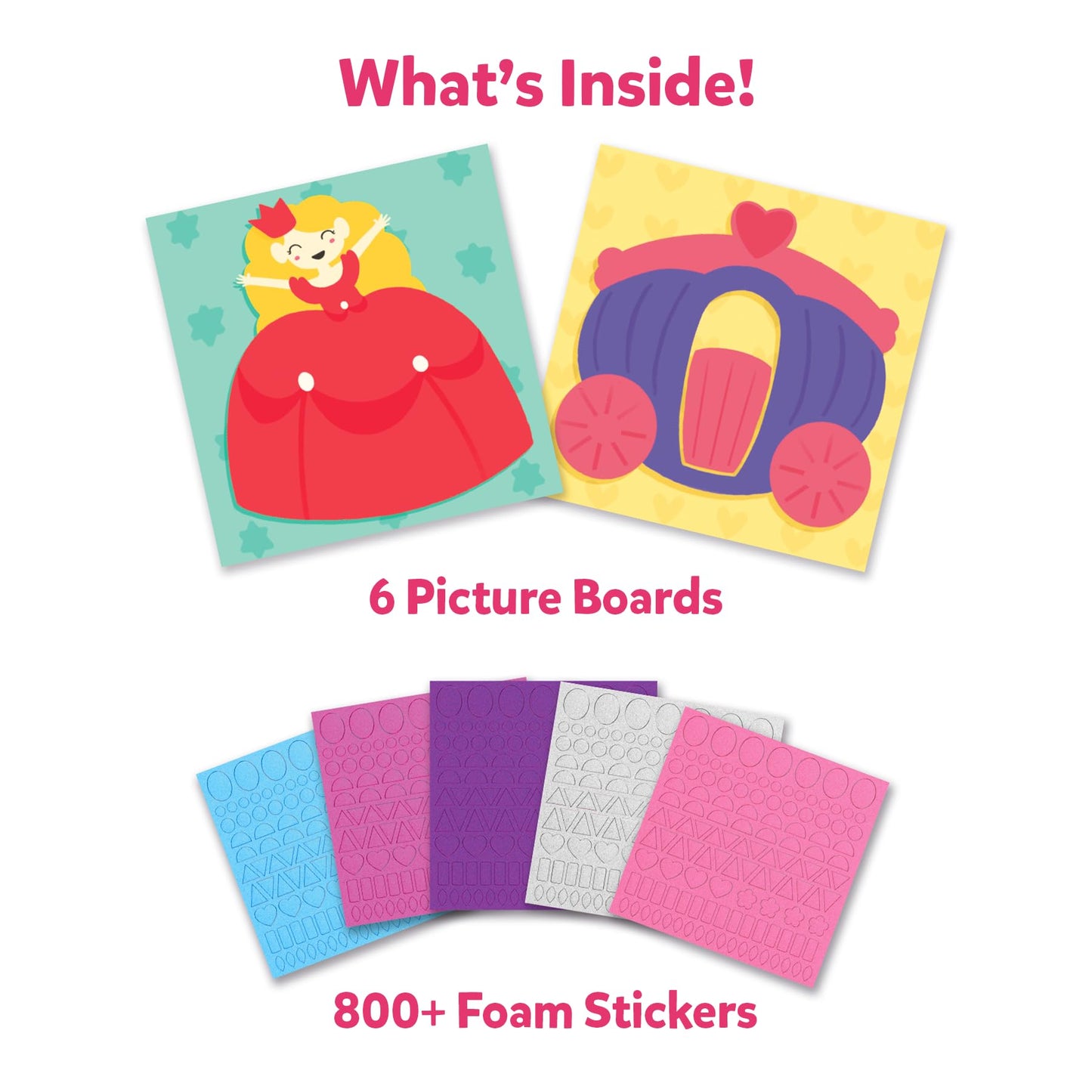 Skillmatics Foam Sticker Art Activity: Unicorns & Princesses, 800+ 3D Foam Stickers, Mess-Free Craft Kit for Kids 3-7
