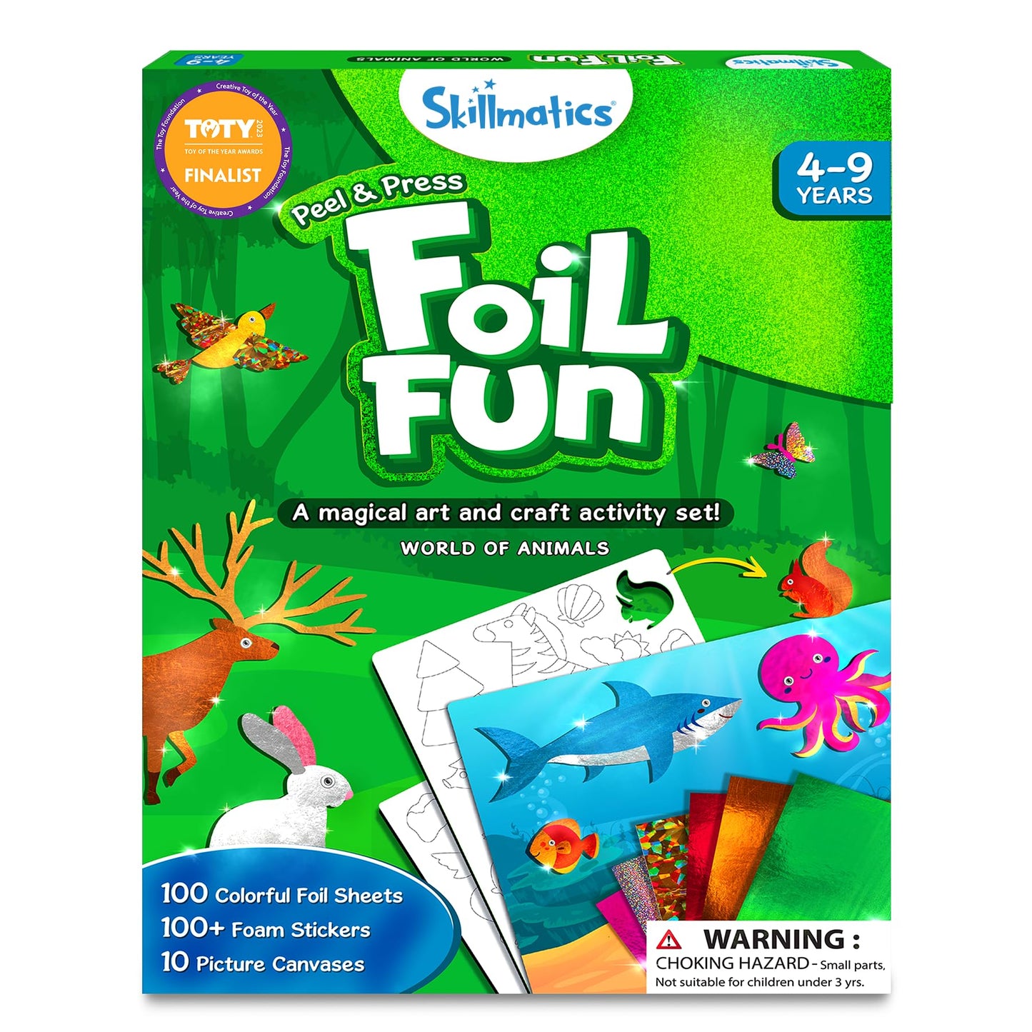 Skillmatics Foil Fun - Mess-Free Animal Art Kit for Kids