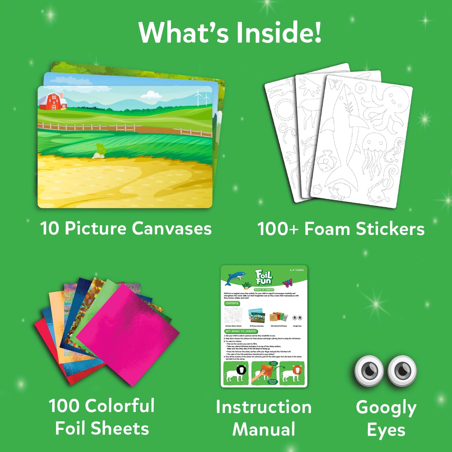 Skillmatics Foil Fun - Mess-Free Animal Art Kit for Kids