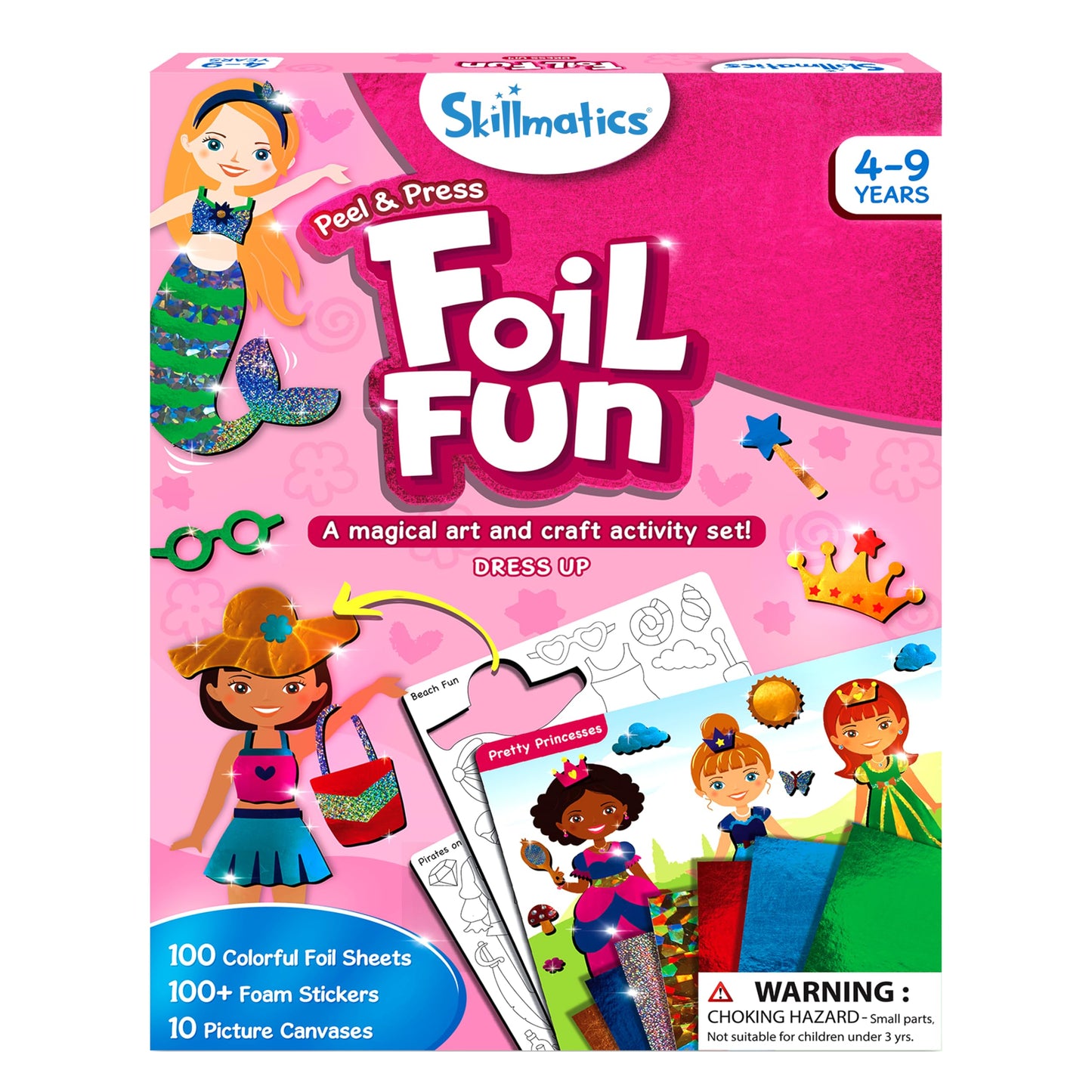 Skillmatics Foil Fun Dress Up Kit — Mess-Free Art for Kids 4–9 | Travel Toys
