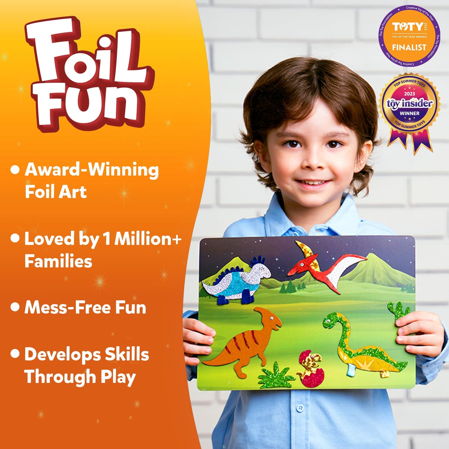 Skillmatics Foil Fun Dinosaurs - No Mess Art Kit for Kids 4-9