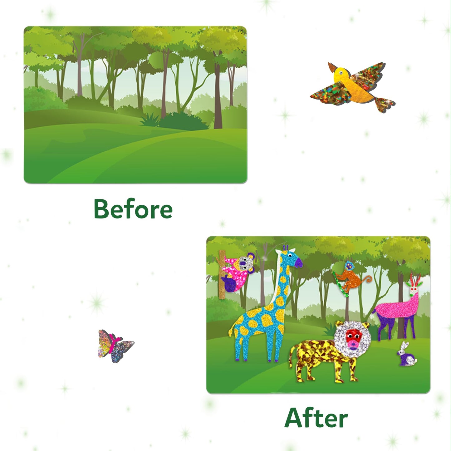 Skillmatics Foil Fun - Mess-Free Animal Art Kit for Kids
